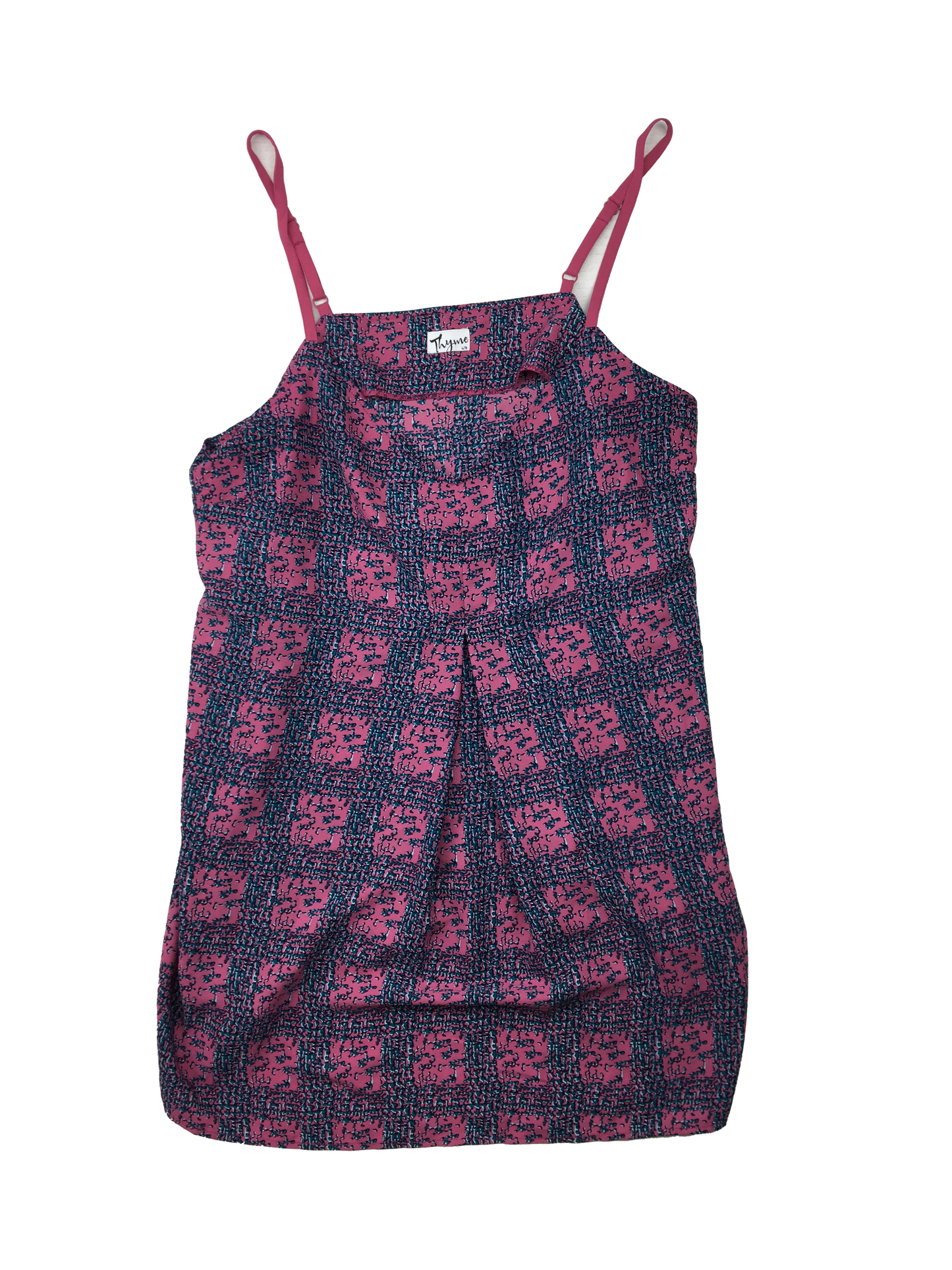 Thyme Pink & Blue Maternity Tank Top Lg