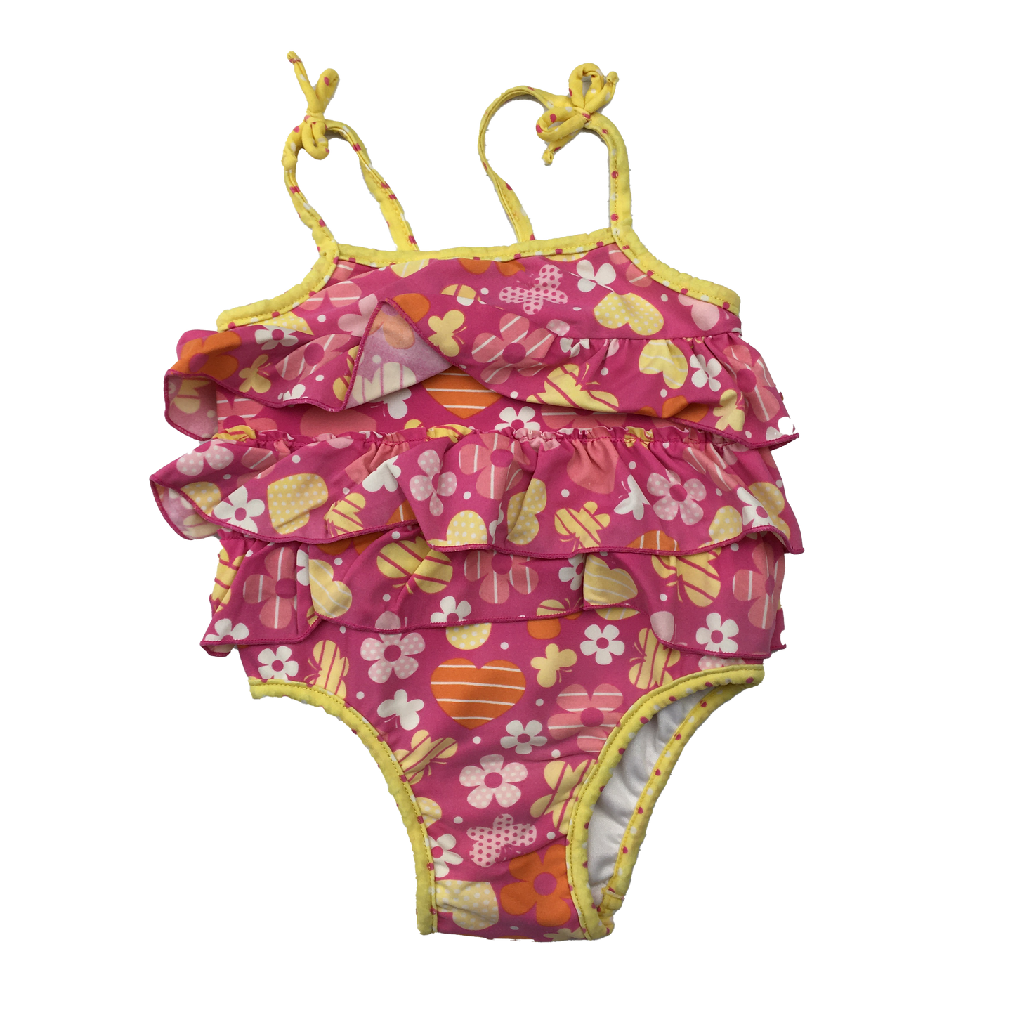 Sportek Pink & Yellow Floral Swimsuit 12-18M