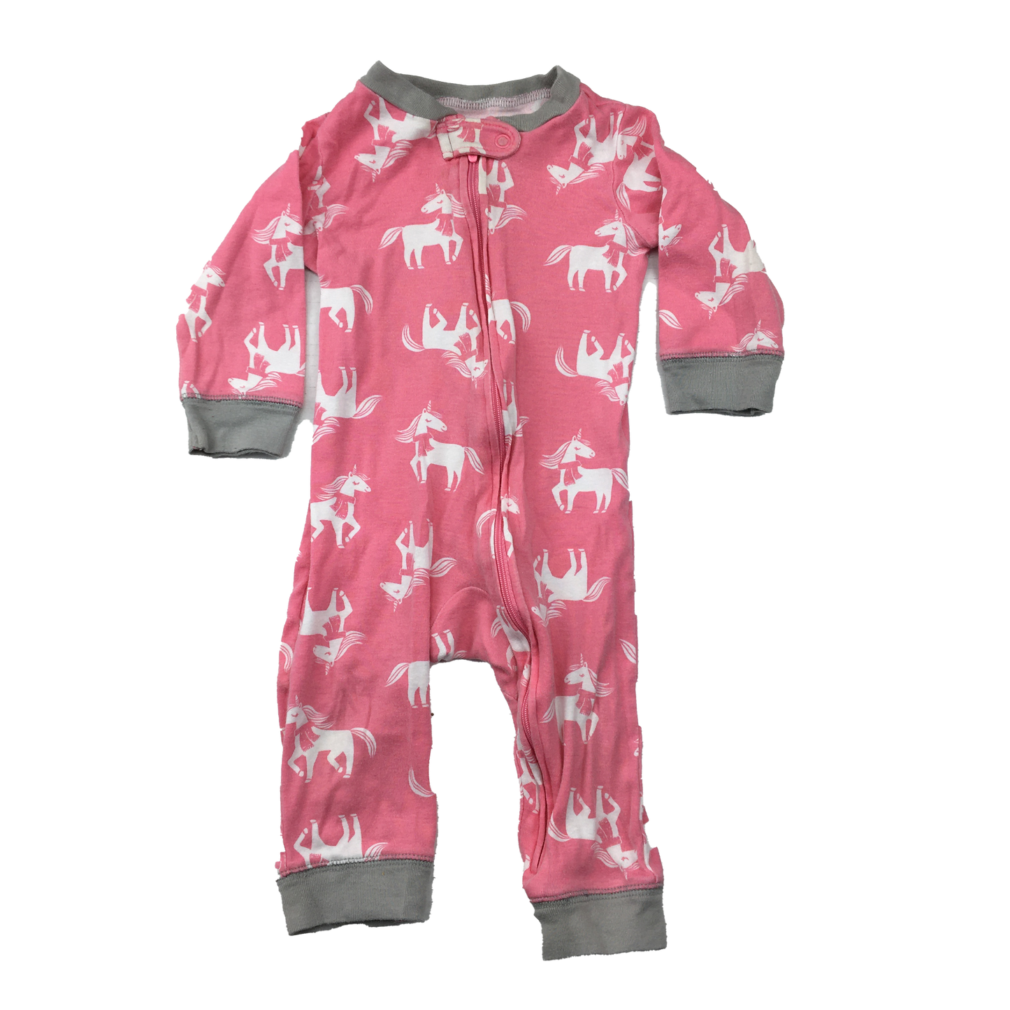 Carter's Pink Footless Sleepers with Unicorns 9M