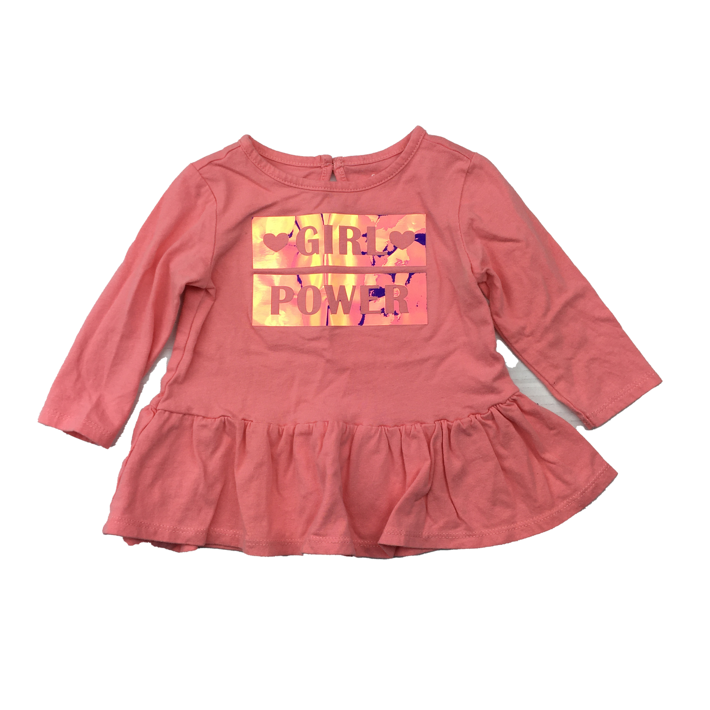 George Pink Long Sleeve Shirt "Girl Power" 6-12M