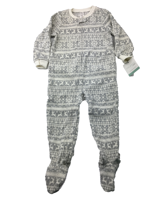 Little Planet Grey Fleece Footed Sleeper 3T