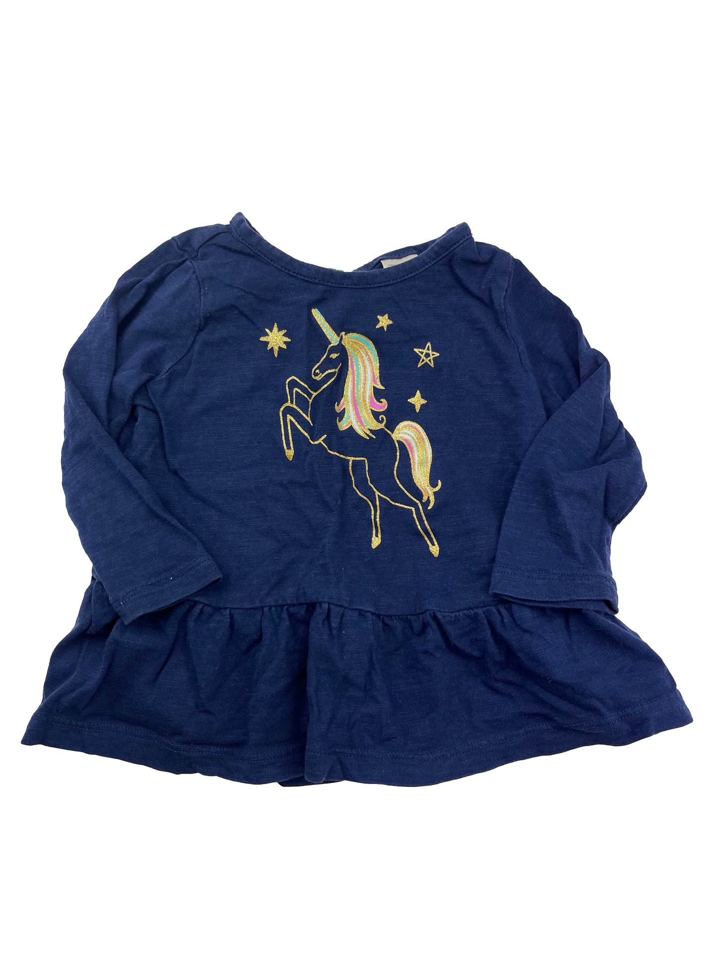OshKosh Navy Long Sleeve with Unicorn 9-12M