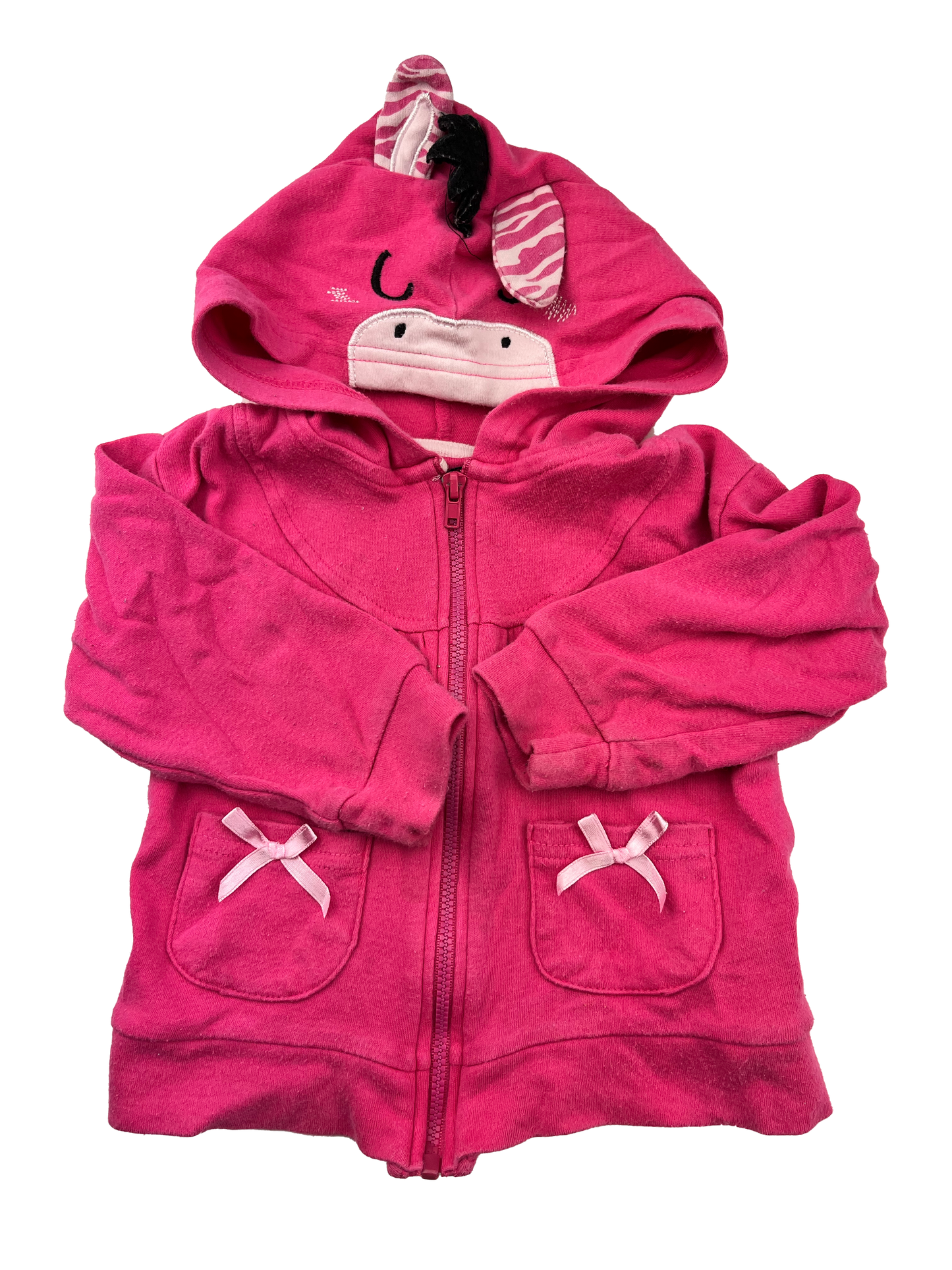 LuvGear Pink Zip-Up Sweater with Animal Hood & Ears 9M