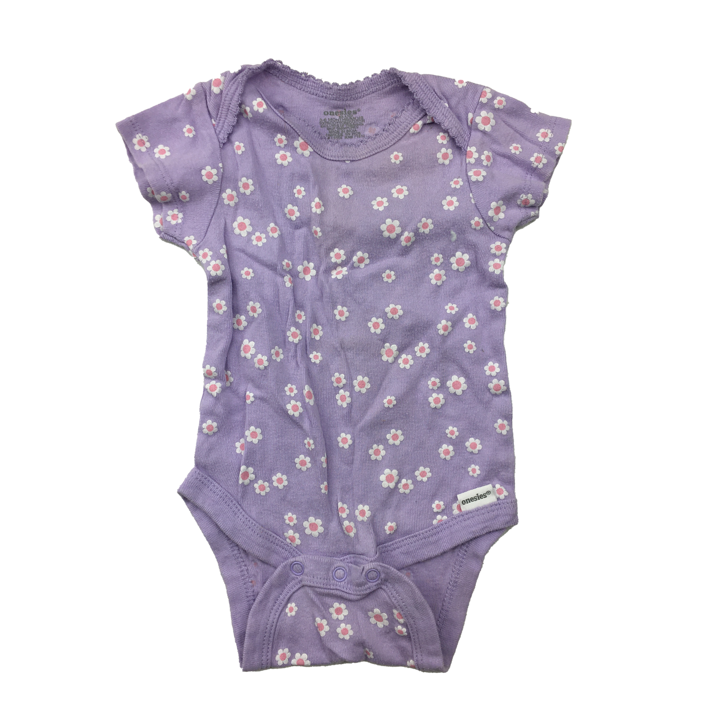 Onesies Purple Onesie with White Daisy's 3-6M