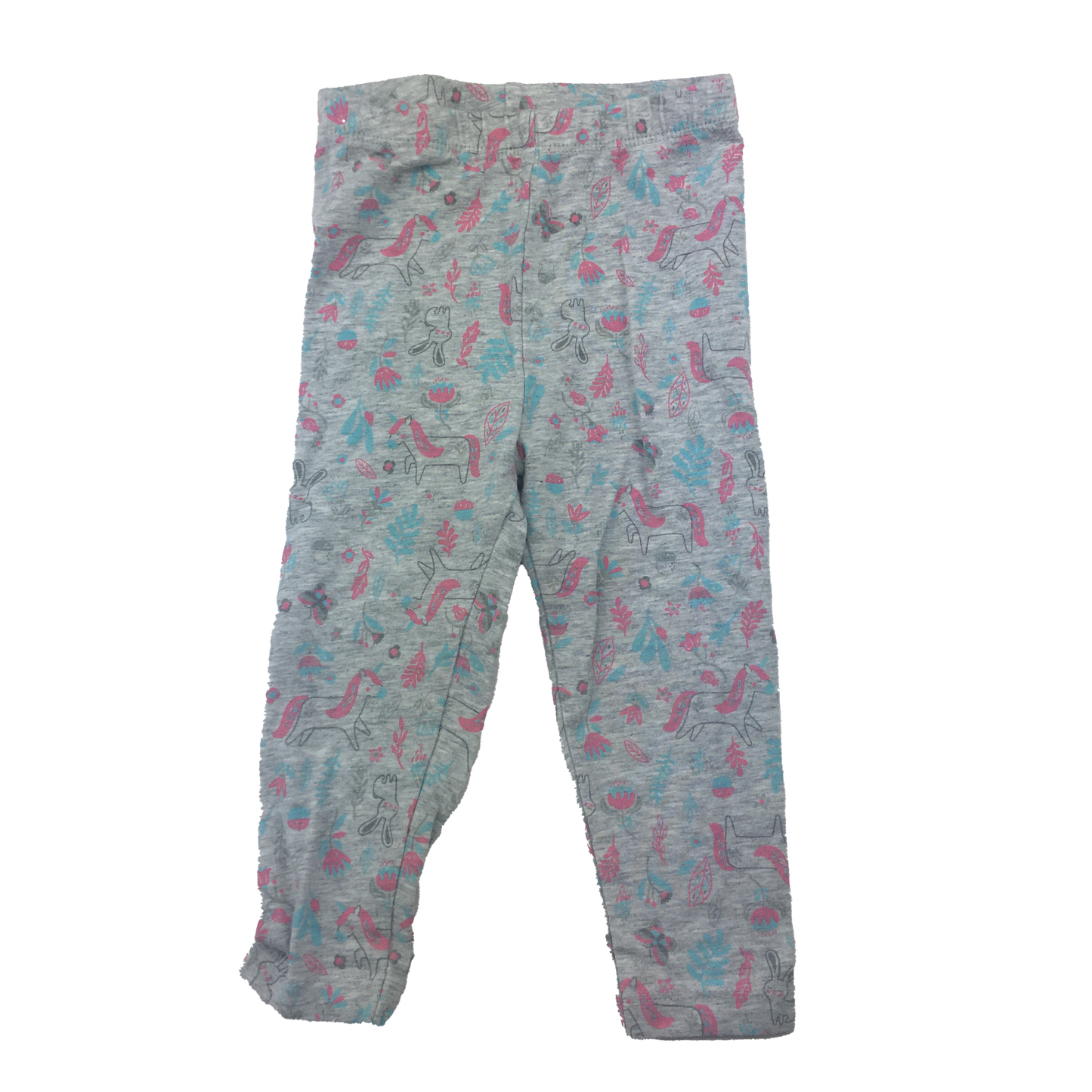 Pekkle Grey Leggins with Unicorns & Butterflies 24M