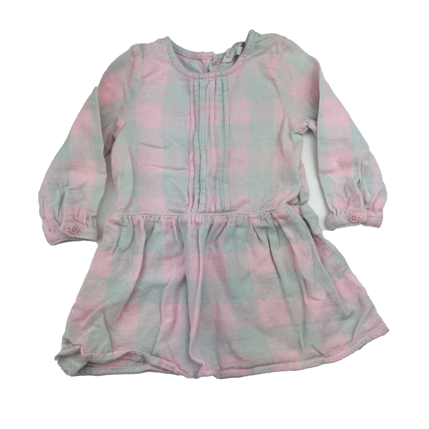 George Grey & Pink Check Dress 18-24M