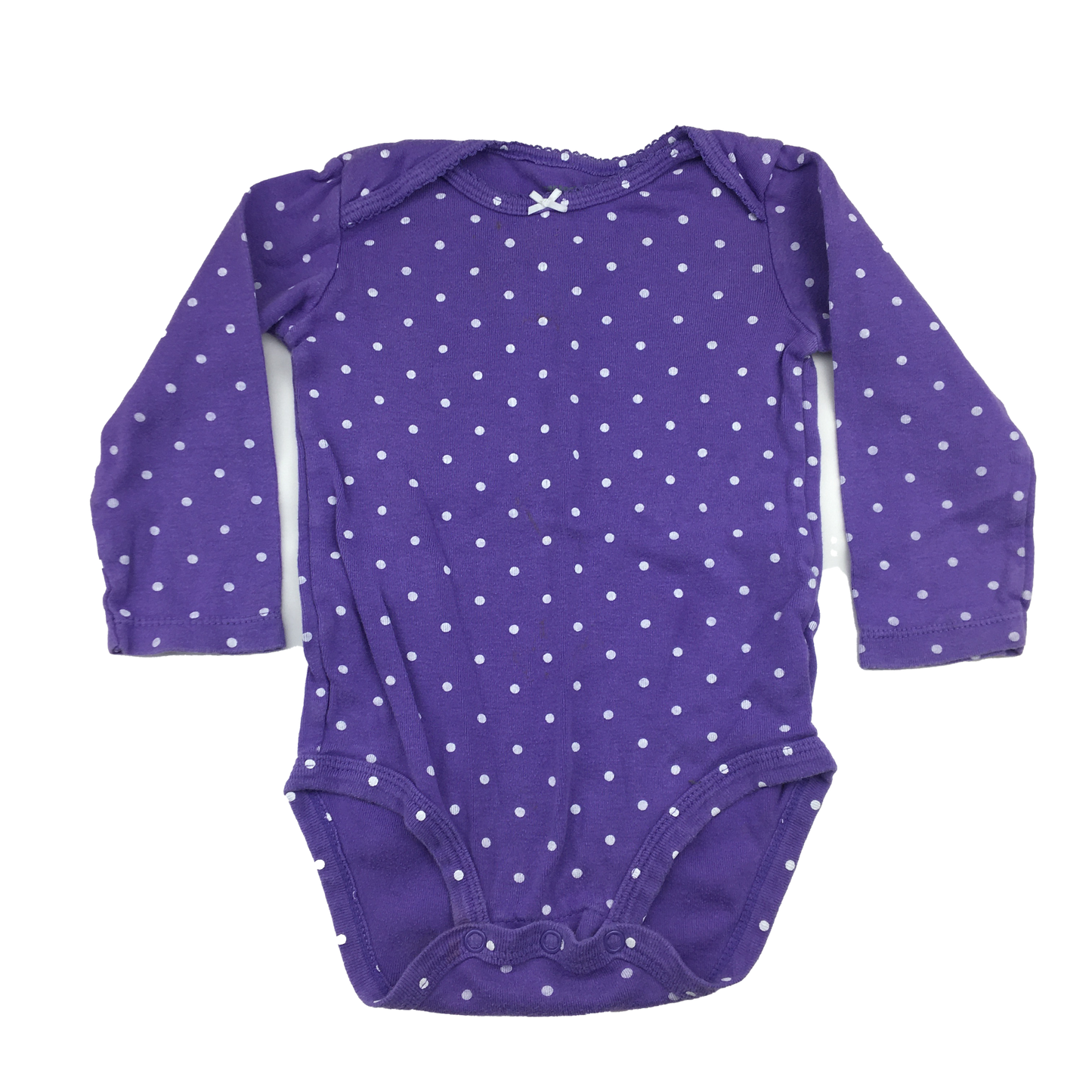 Carter's Purple Long Sleeve Onesie with Polka Dots 24M