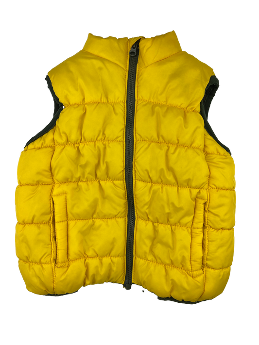 Carter's Yellow Puff Vest with Camouflage Inside 12M
