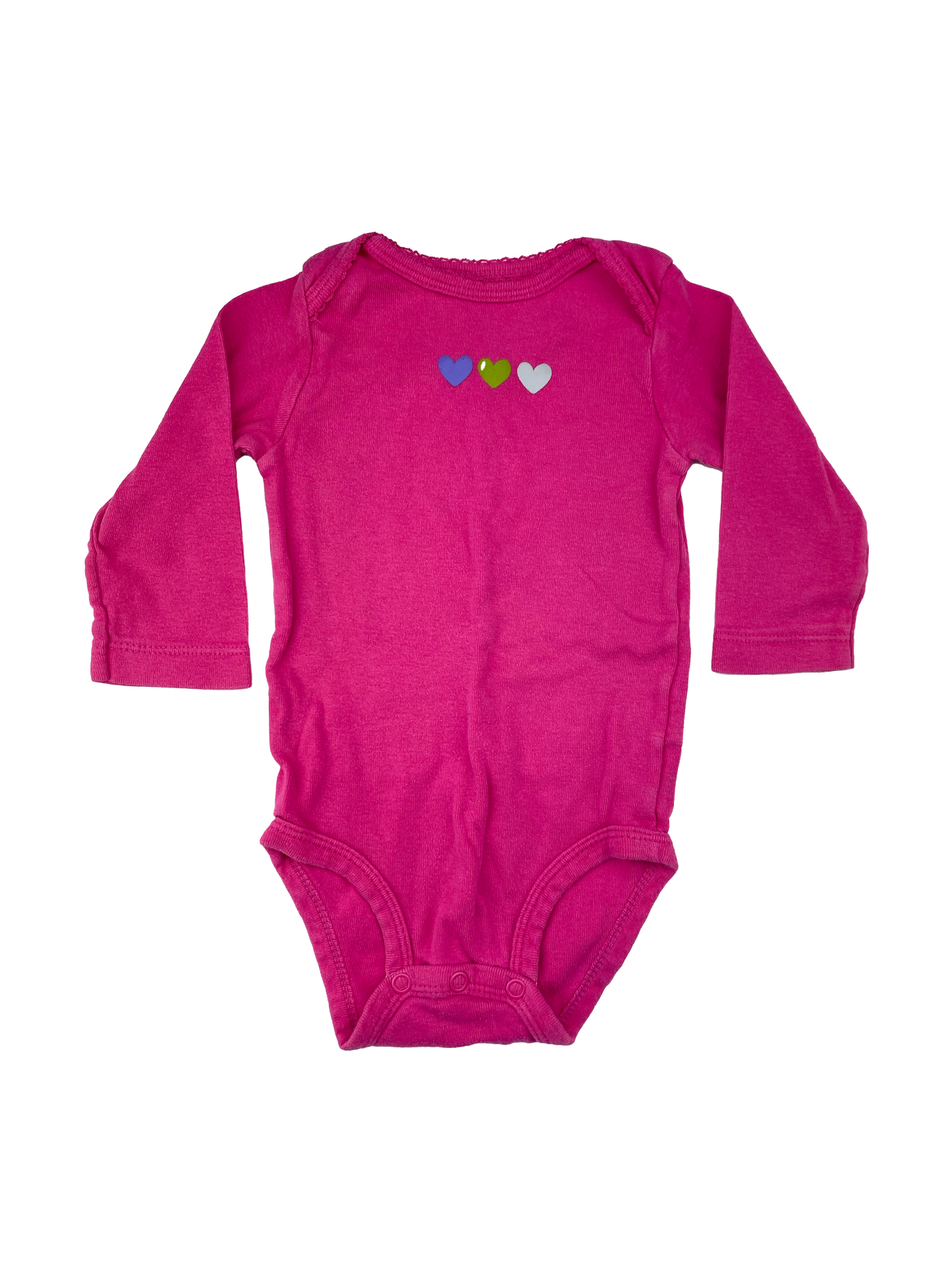 Carter's Pink Long Sleeve Onesie with Hearts 9M