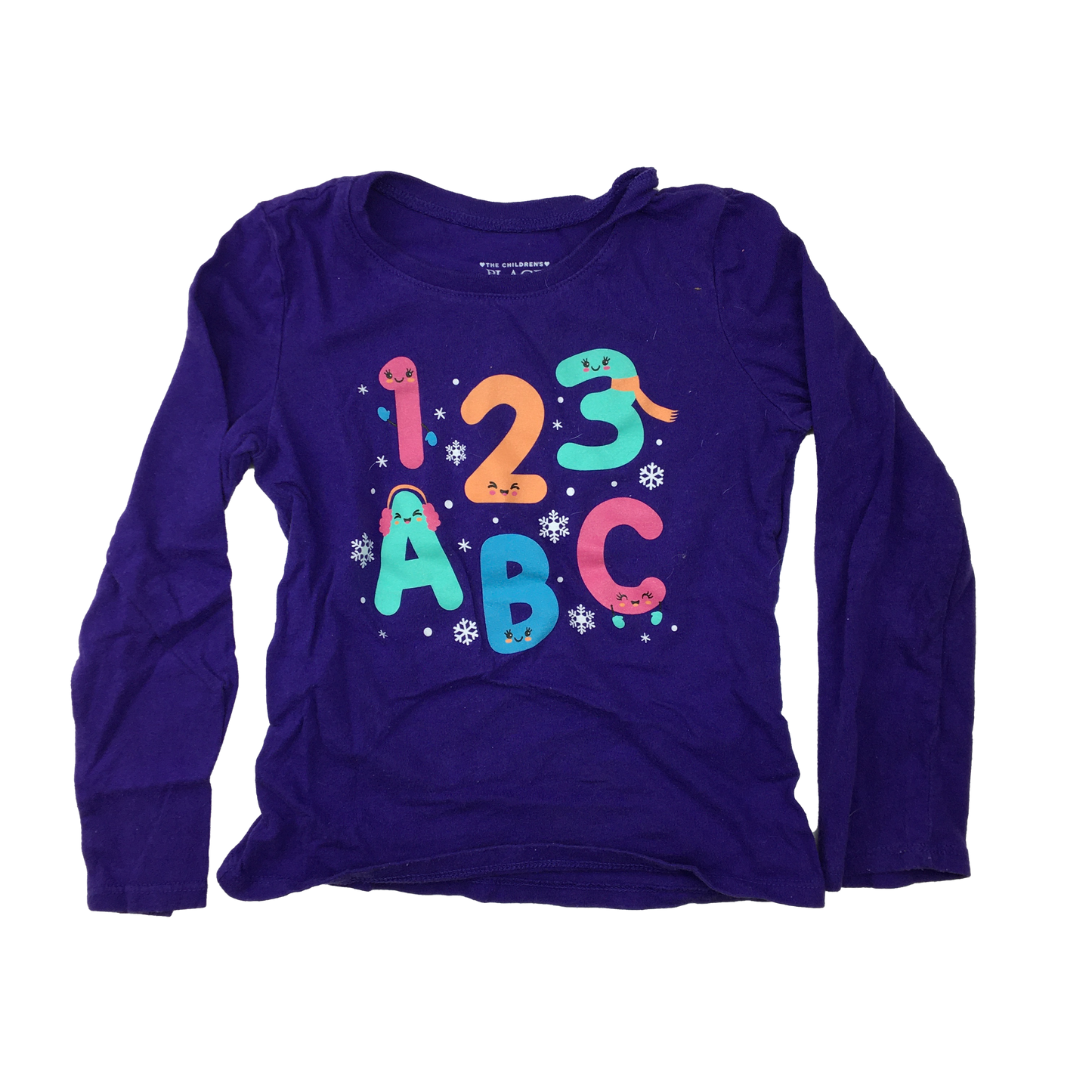 The Children's Place Purple Long Sleeve with "1,2,3, A, B, C" 4T