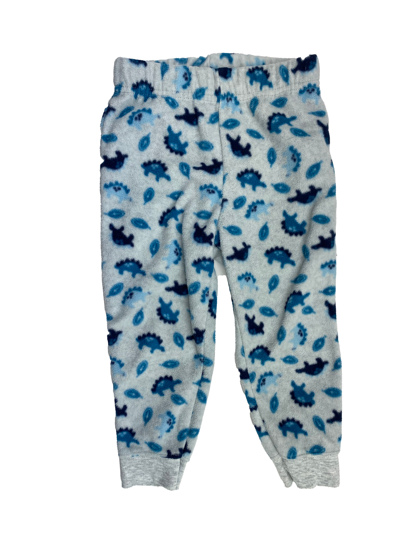 George Grey Fleece Pull-On Pants with Blue Dinosaurs 2T