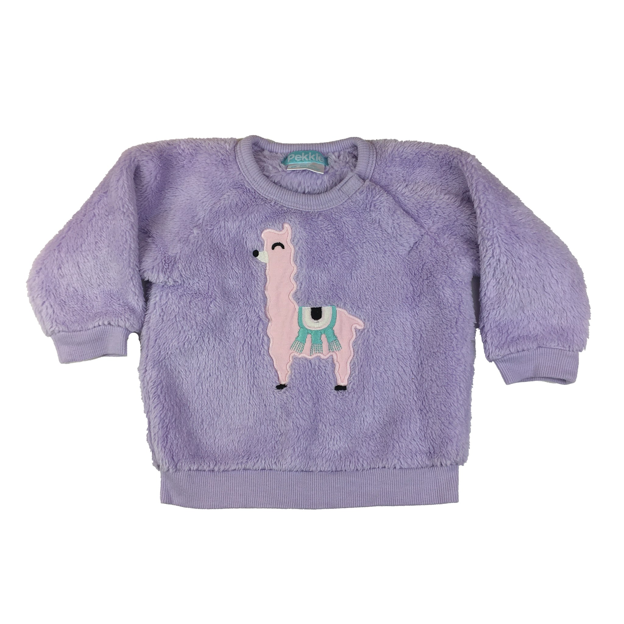 Pekkle Purple Sherpa Pull Over Sweater with Llama 6M The Sweet