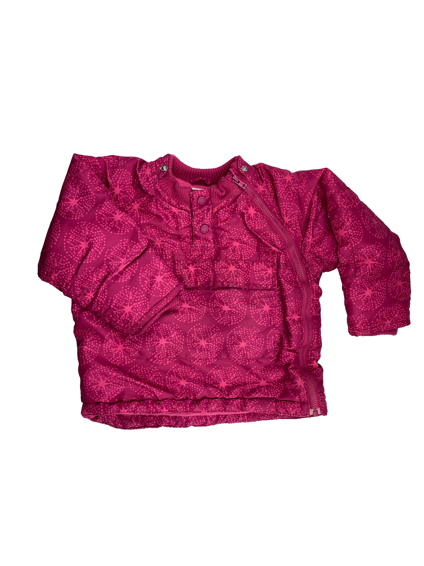 H&M Pink Winter Jacket with Side Zip 12-18M
