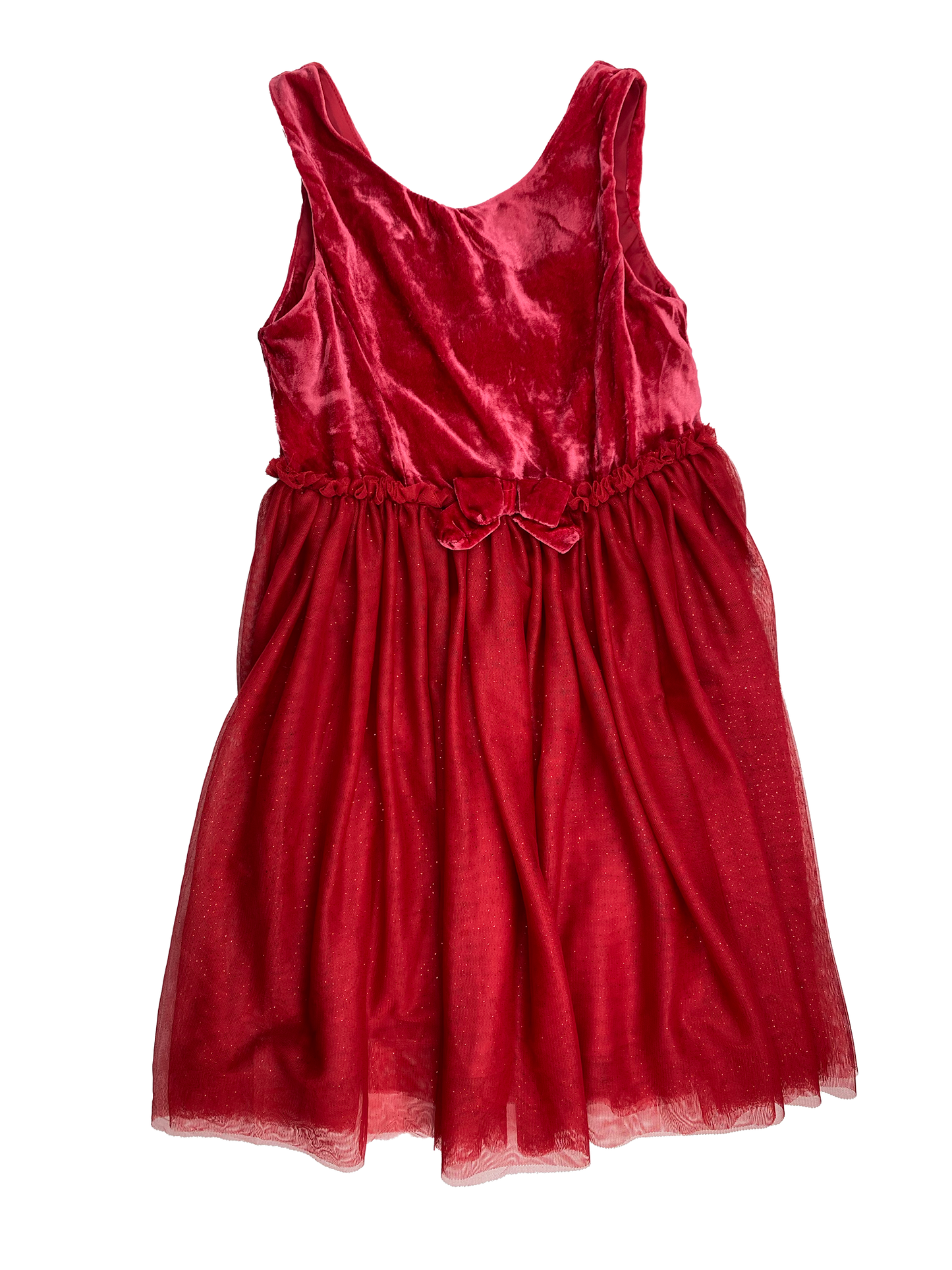 H&M Red Tank Top Dress with Velour Top & Tulle Skirt 9-10