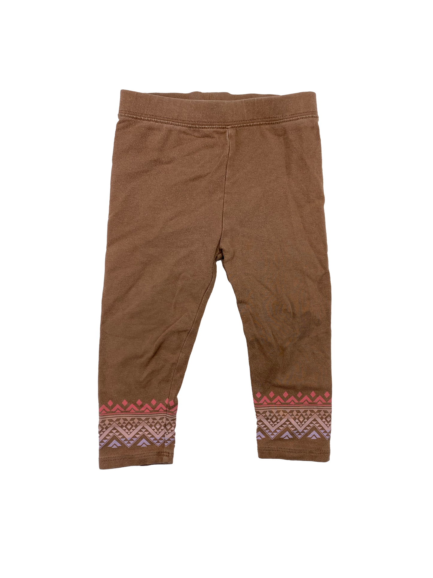 Baby Gap Brown Leggings with Pink Pattern 18-24M