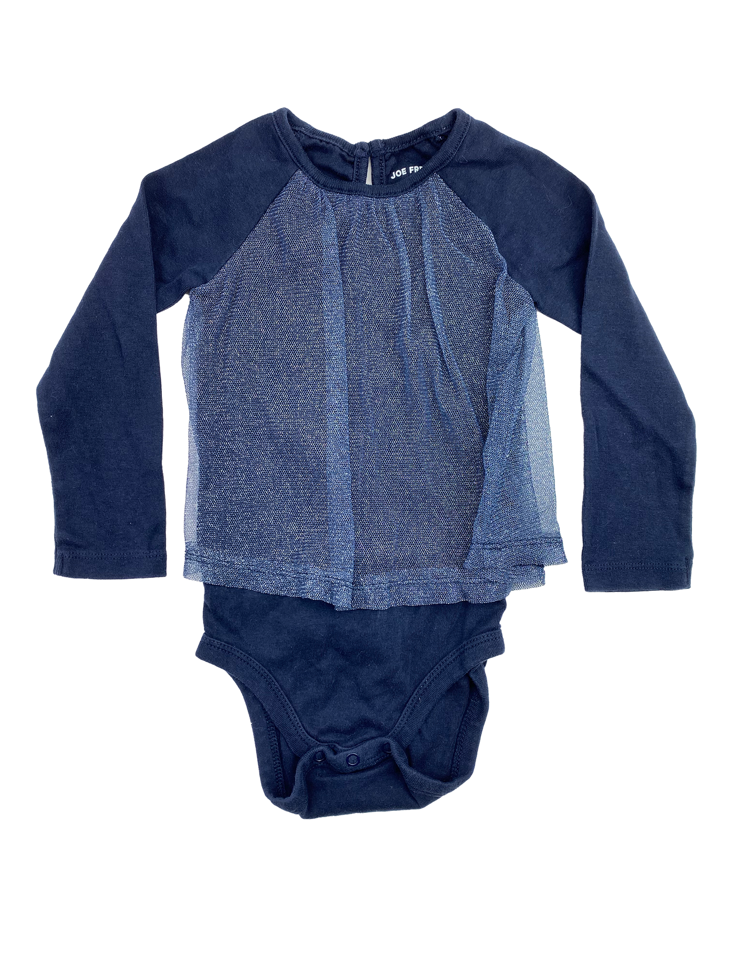 Joe Fresh Navy Long Sleeve Onesie 18-24M