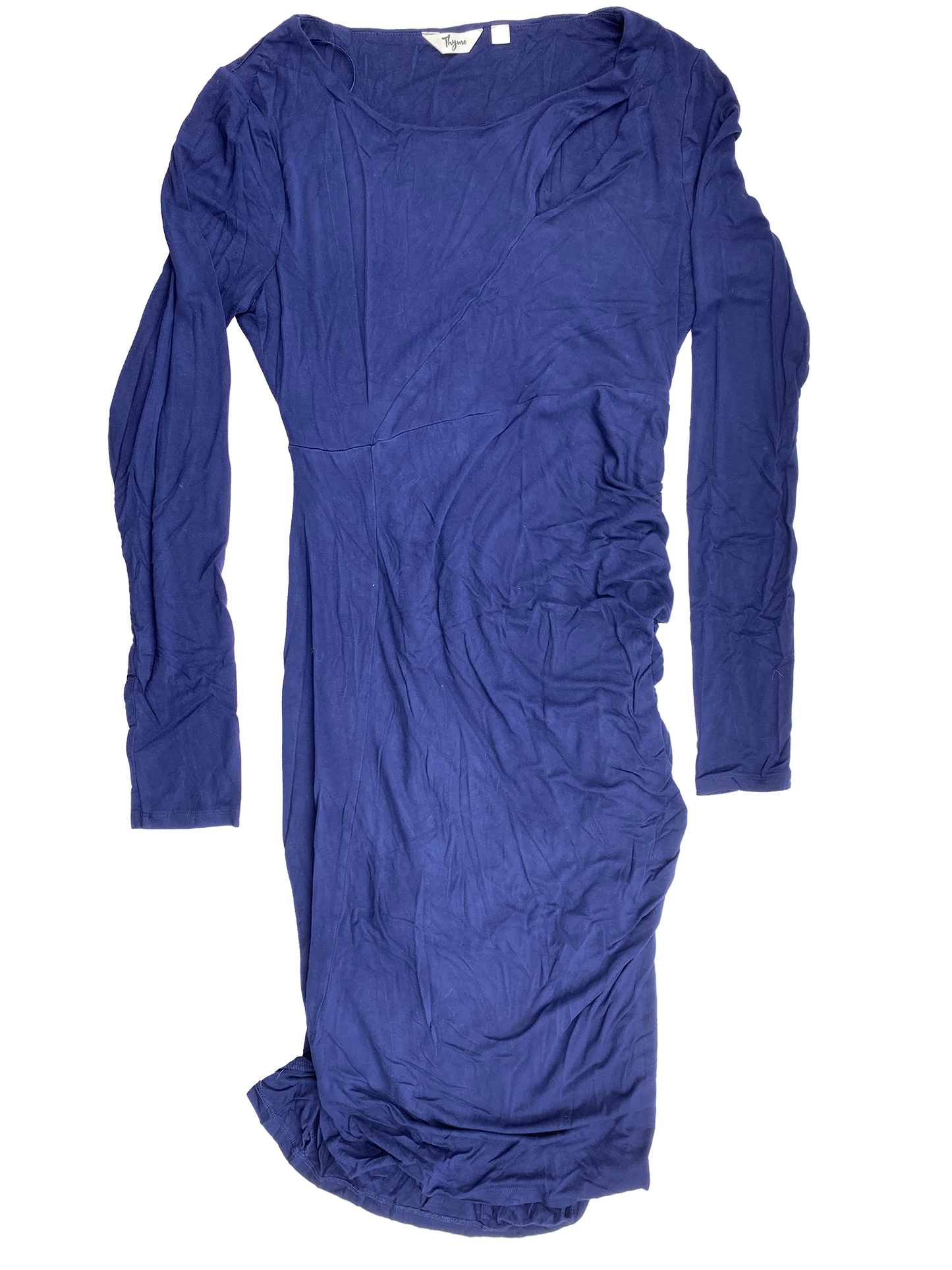 Thyme Blue Long Sleeve Maternity Dress S