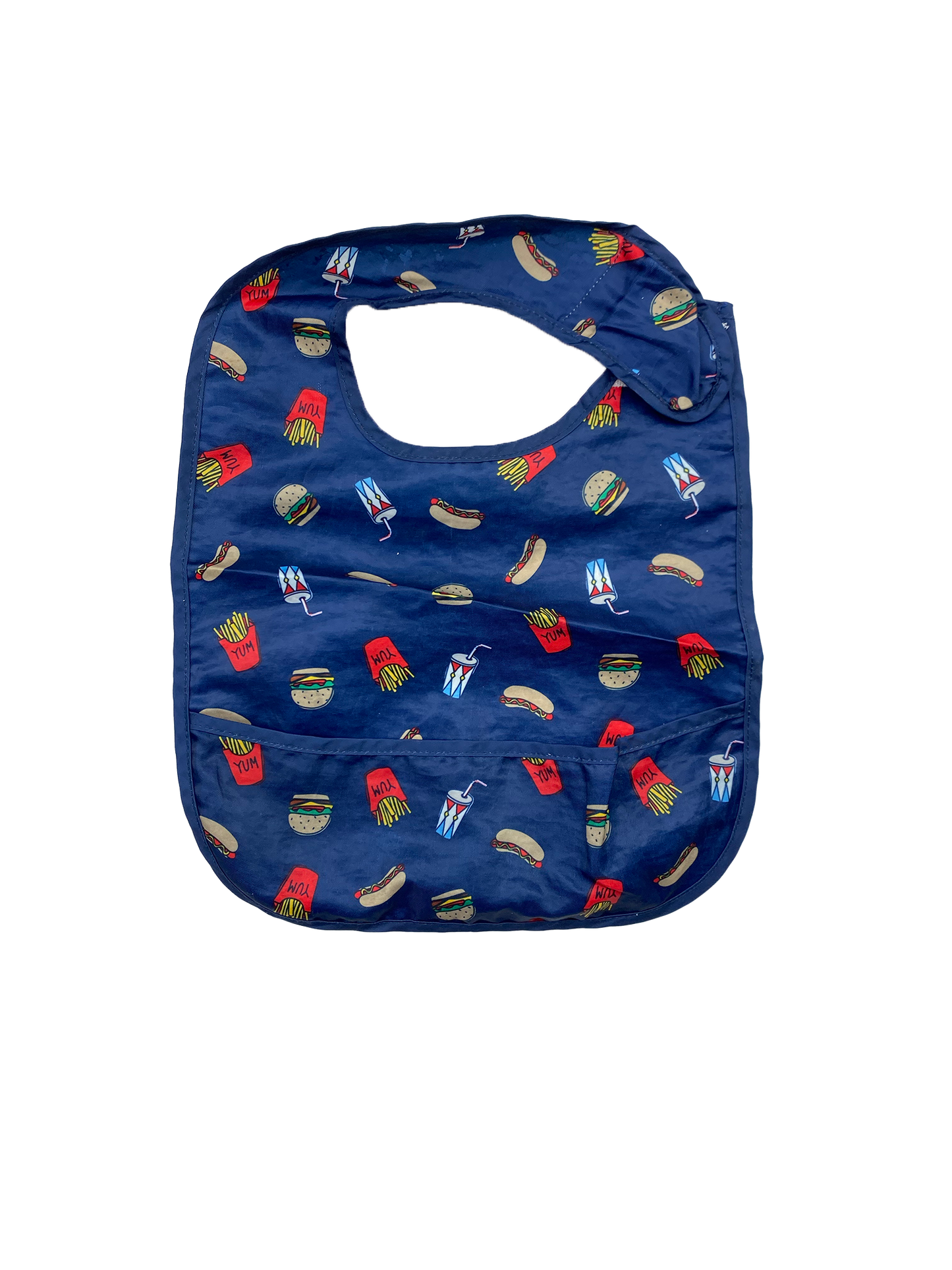 Carter's Navy Bib with Fries, Shakes & Burgers 0-6M