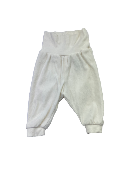 H&M Cream Fleece Grow With Me Pants 2-4M