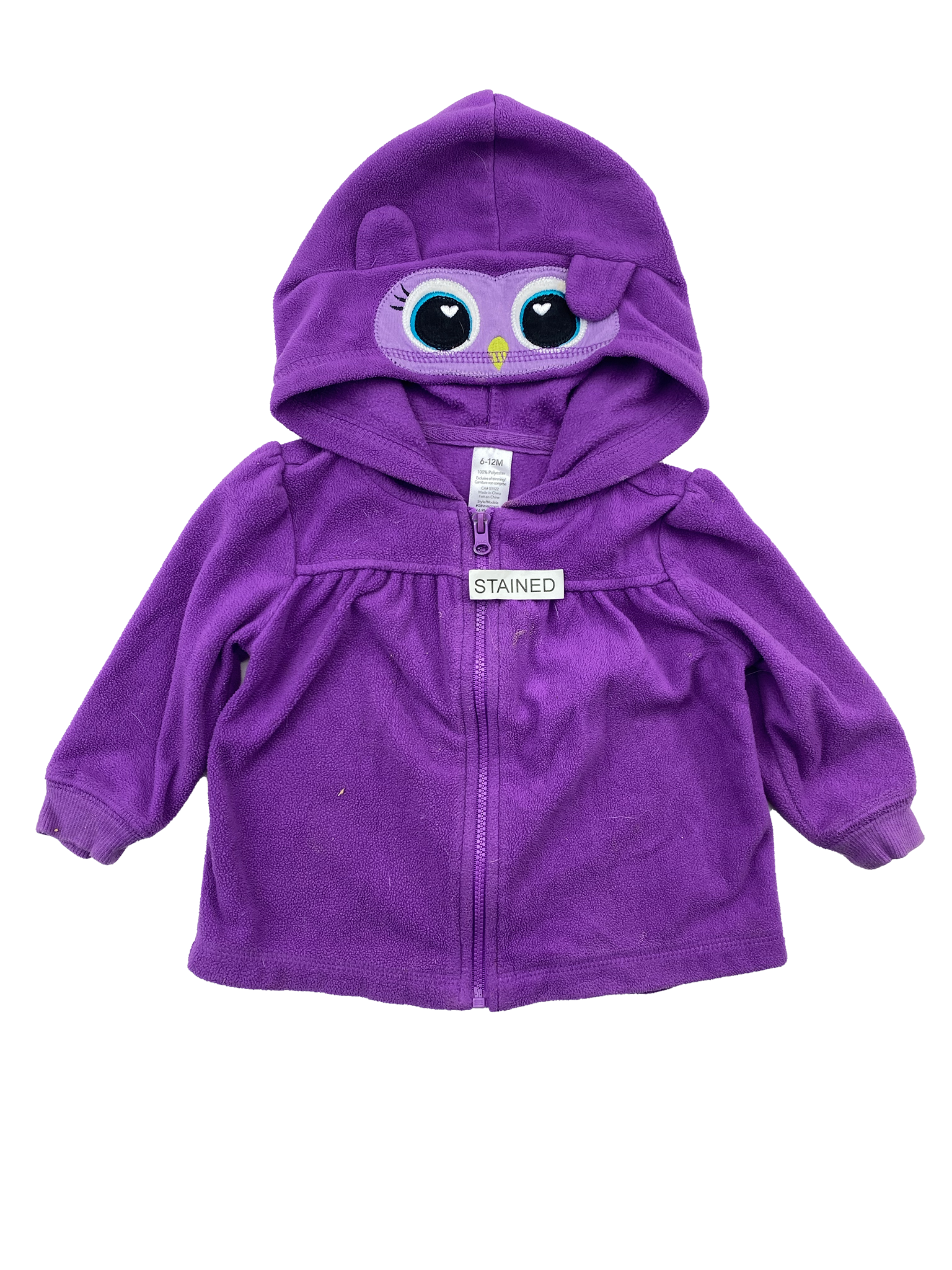 Owl zip outlet up hoodie