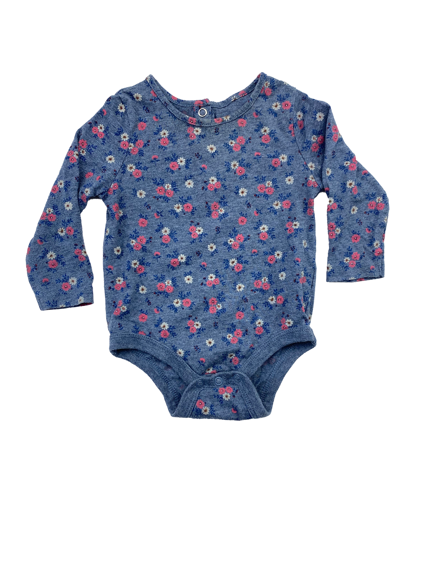 Joe Fresh Blue Onesie with Flowers 6-12M
