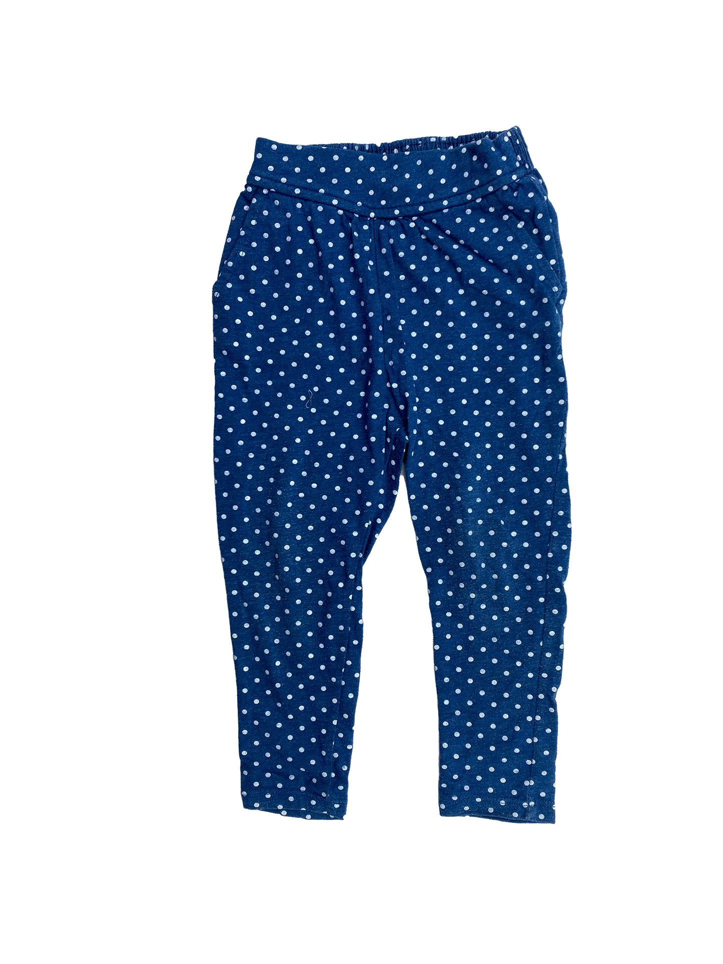 Baby Gap Blue Pull-On Pants with White Polka Dots 18-24M