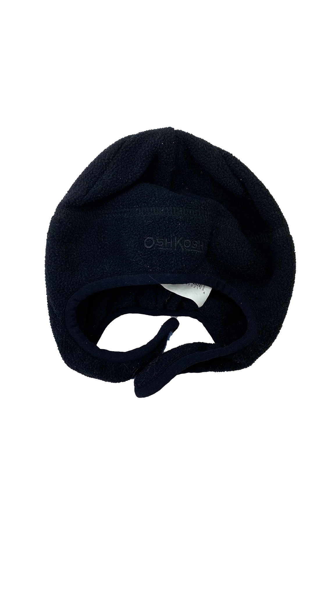 OshKosh Black Fleece Winter Hat with Velcro 18M