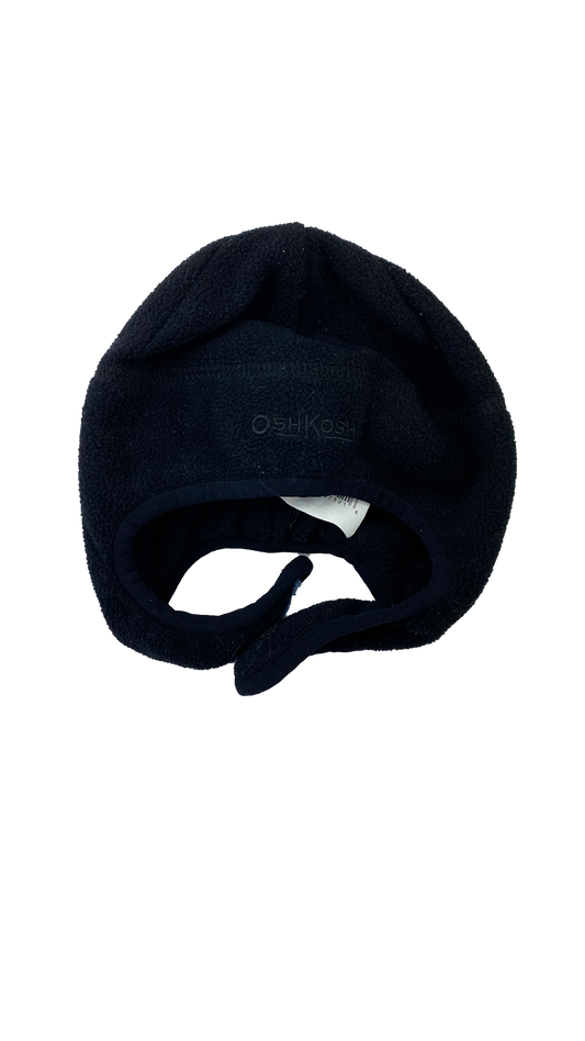 OshKosh Black Fleece Winter Hat with Velcro 18M