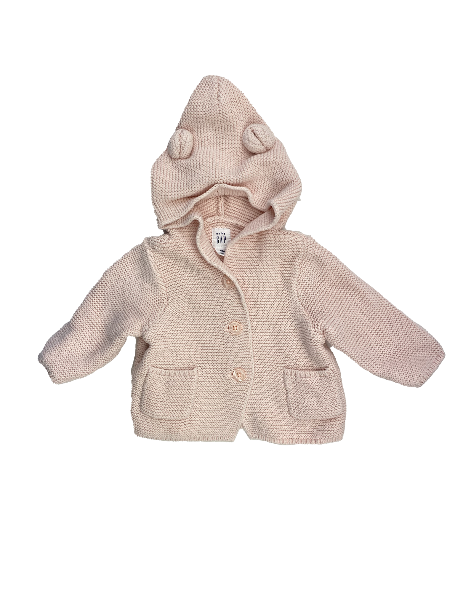 Baby Gap Pink Knit Sweater with Hood 3-6M