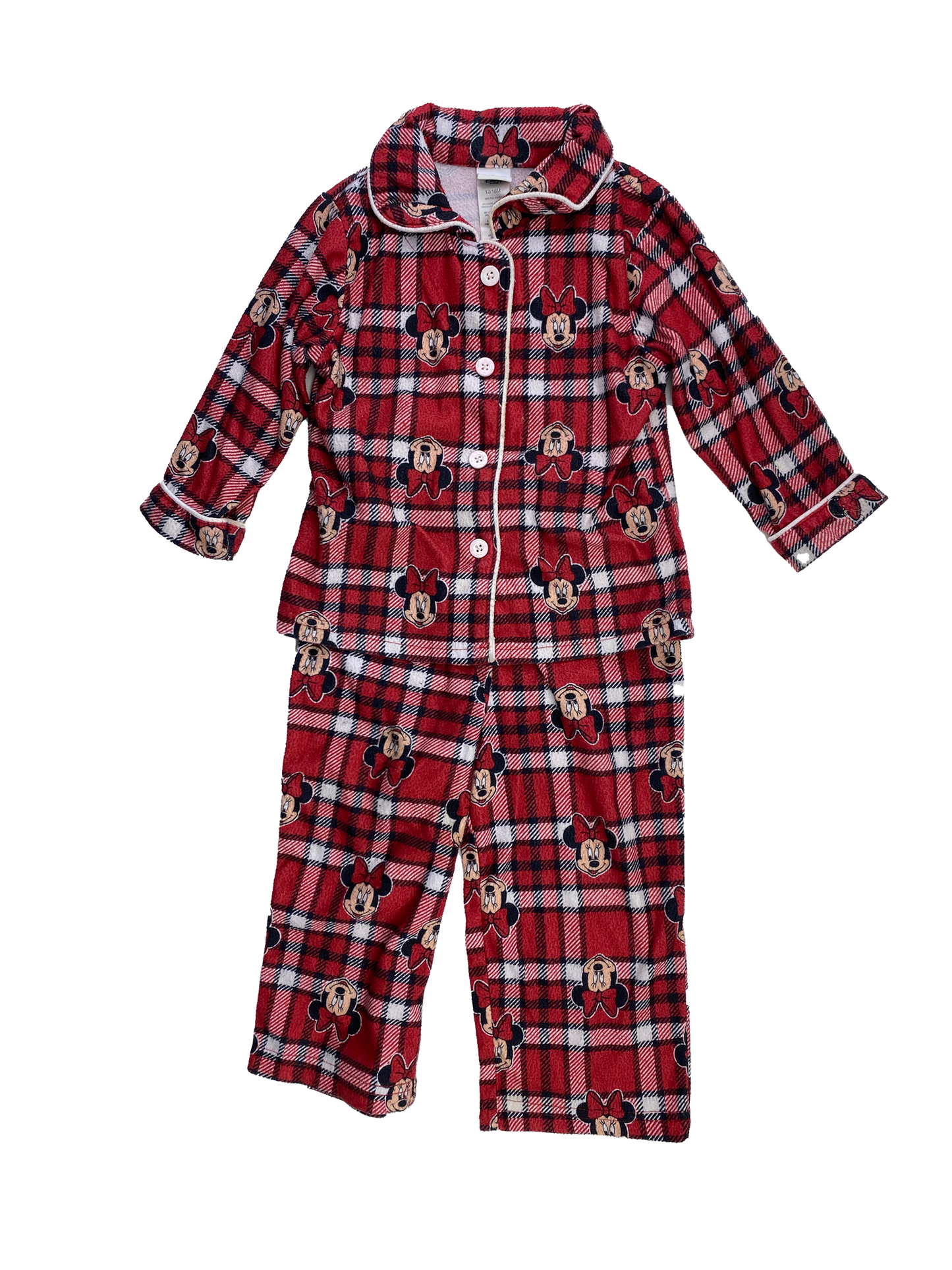 Disney Red Plaid PJ Set with Minnie Mouse 12-18M