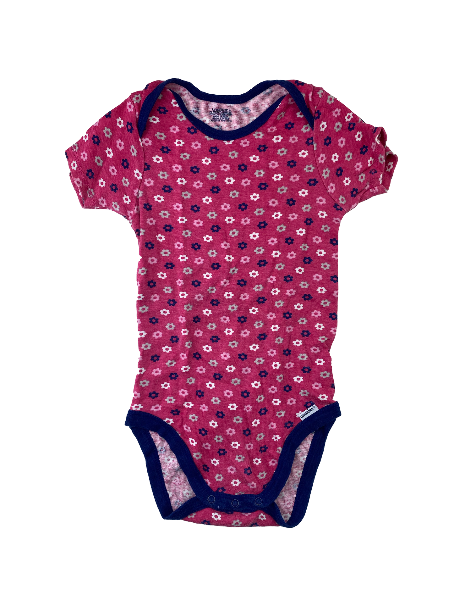 Gerber Pink Onesie with Flowers 24M