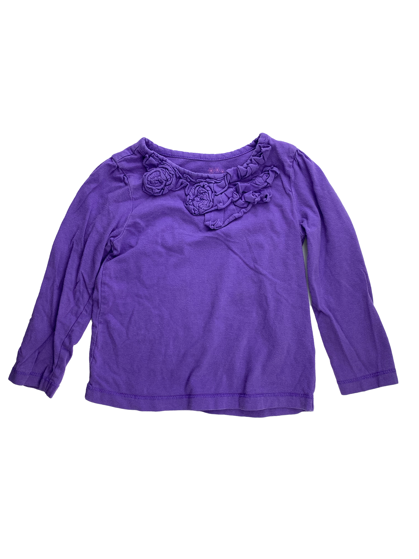 Tangerine Purple Long Sleeve Shirt with Ruffles 3T
