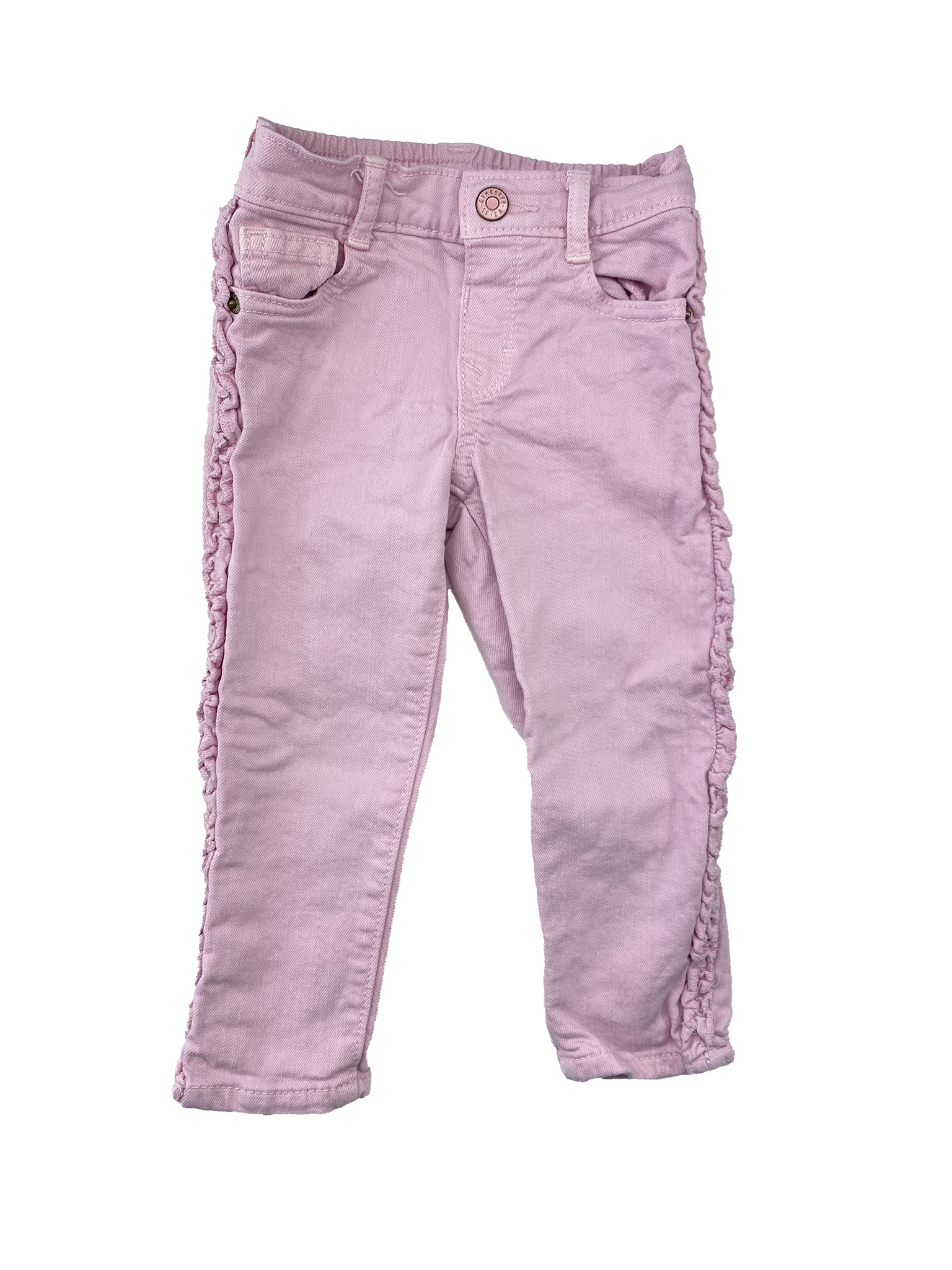 ❗️Stain: Gymboree Pink Jeans with Frills 2T