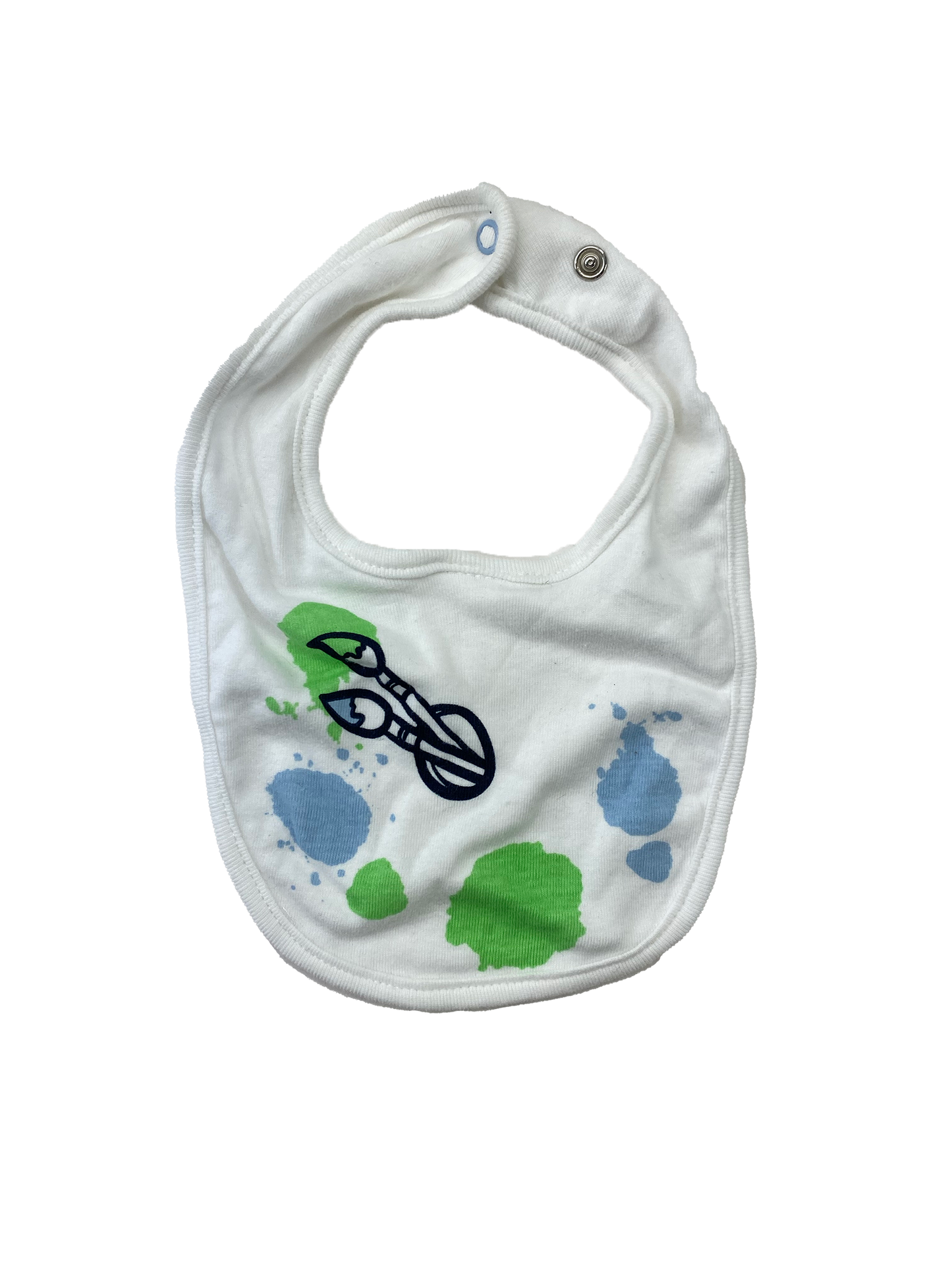 Joe Fresh White Bib with Paint Brushes NB