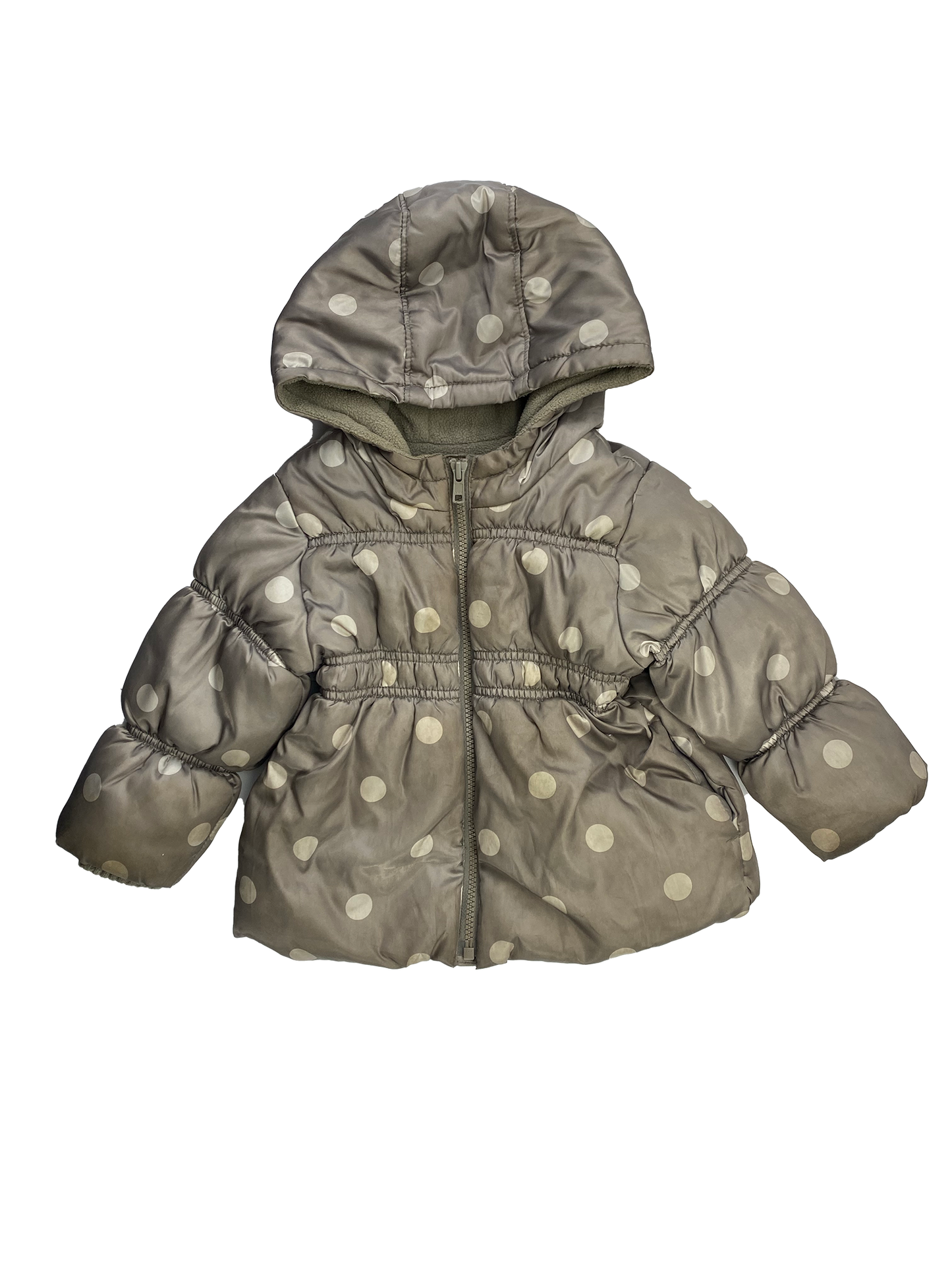❗️Stained: Old Navy Grey Winter Jacket with White Dots 2T