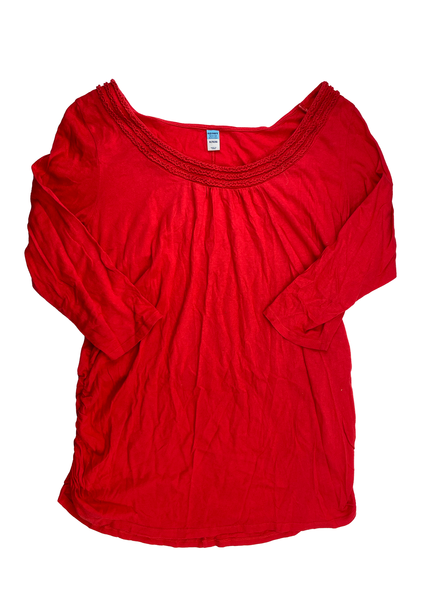 Old Navy Red Maternity 3/4 Sleeve Top XL