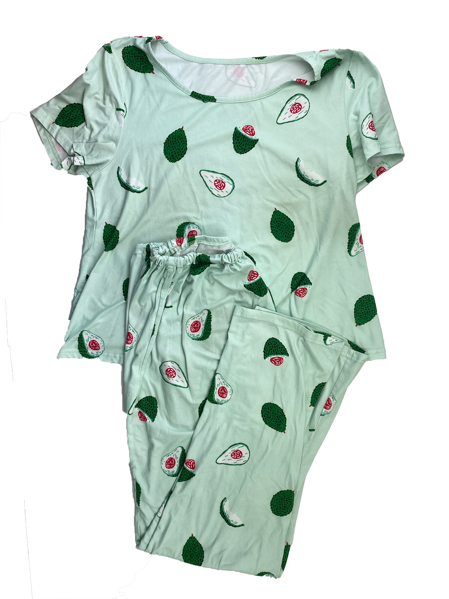 Green Maternity PJ Set with Avocados M