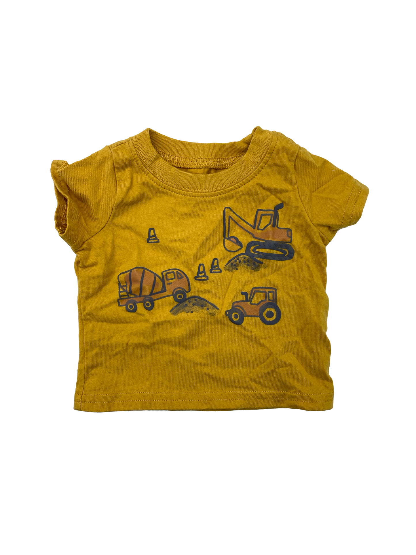 Carter's Yellow T-Shirt with Construction Trucks NB