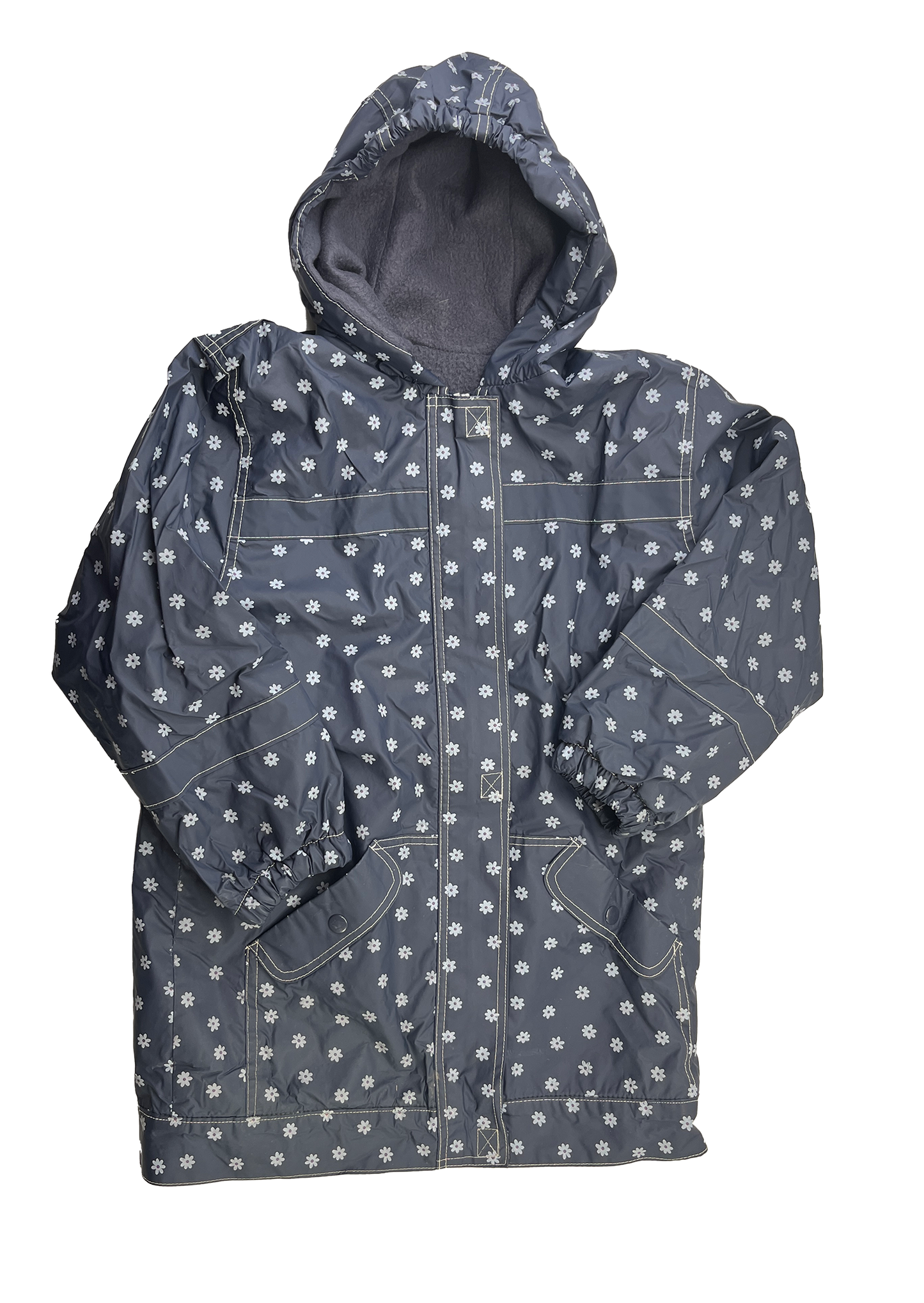 Weather Spirits Navy Winter Jacket with White Flowers 8
