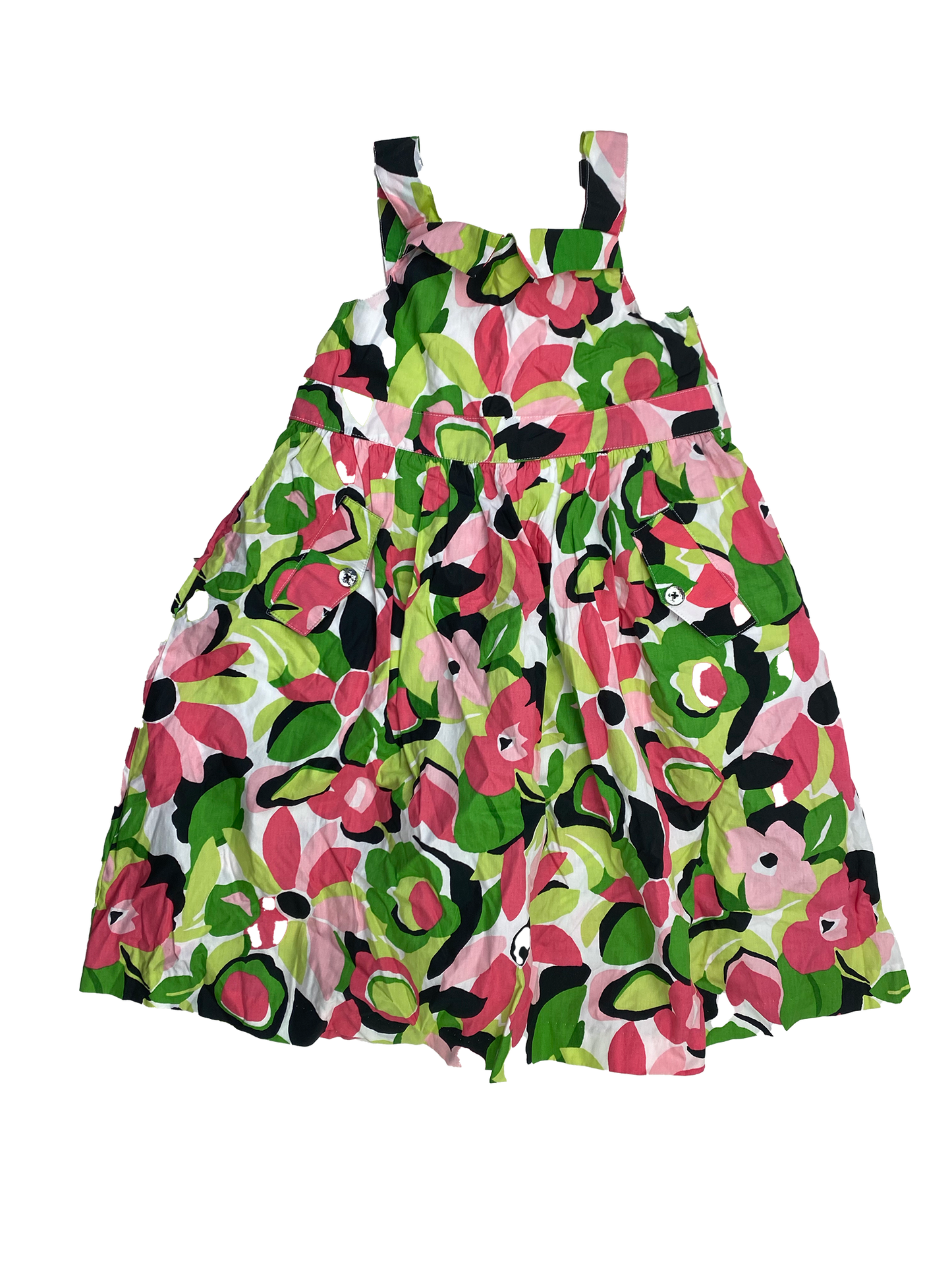 Gymboree Green & Pink Floral Tank Top Dress 7