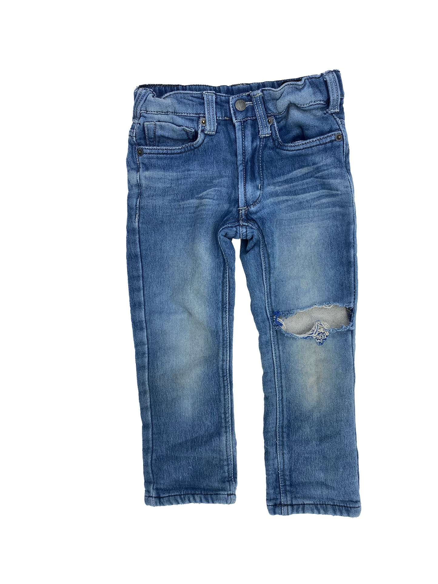 Buffalo Straight Leg Medium Wash Ripped Jeans 4