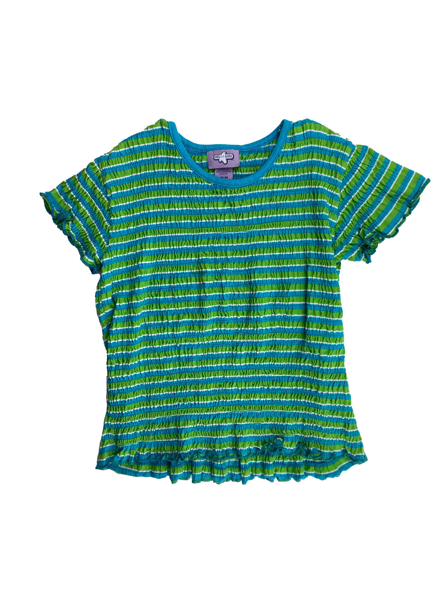 Blue & Green Shirred T-Shirt 8