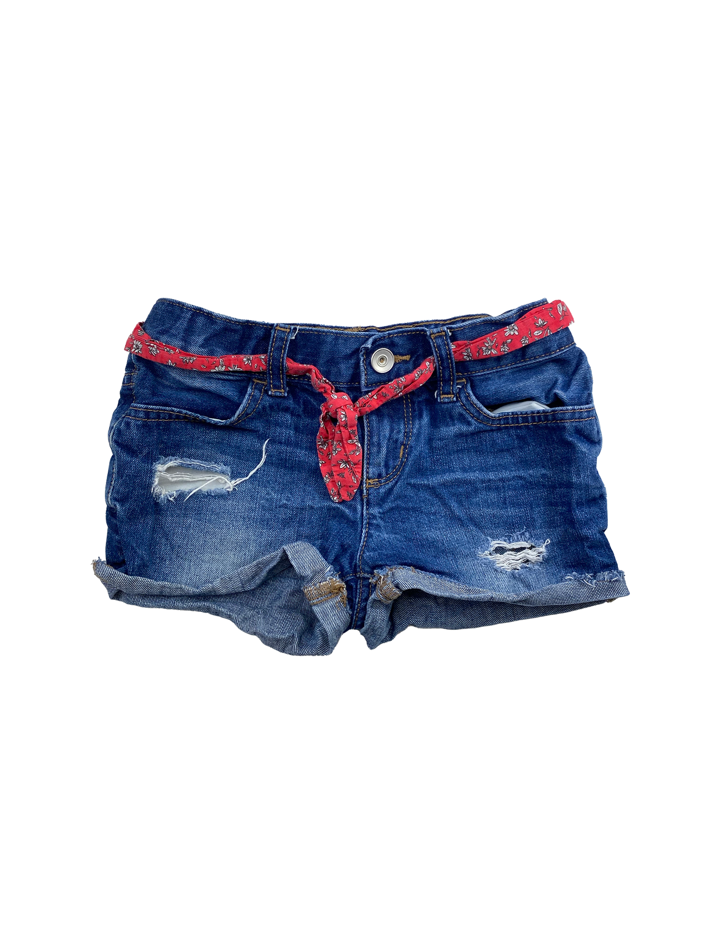 The Children's Place Distressed Jean Shorts with Belt 6X-7
