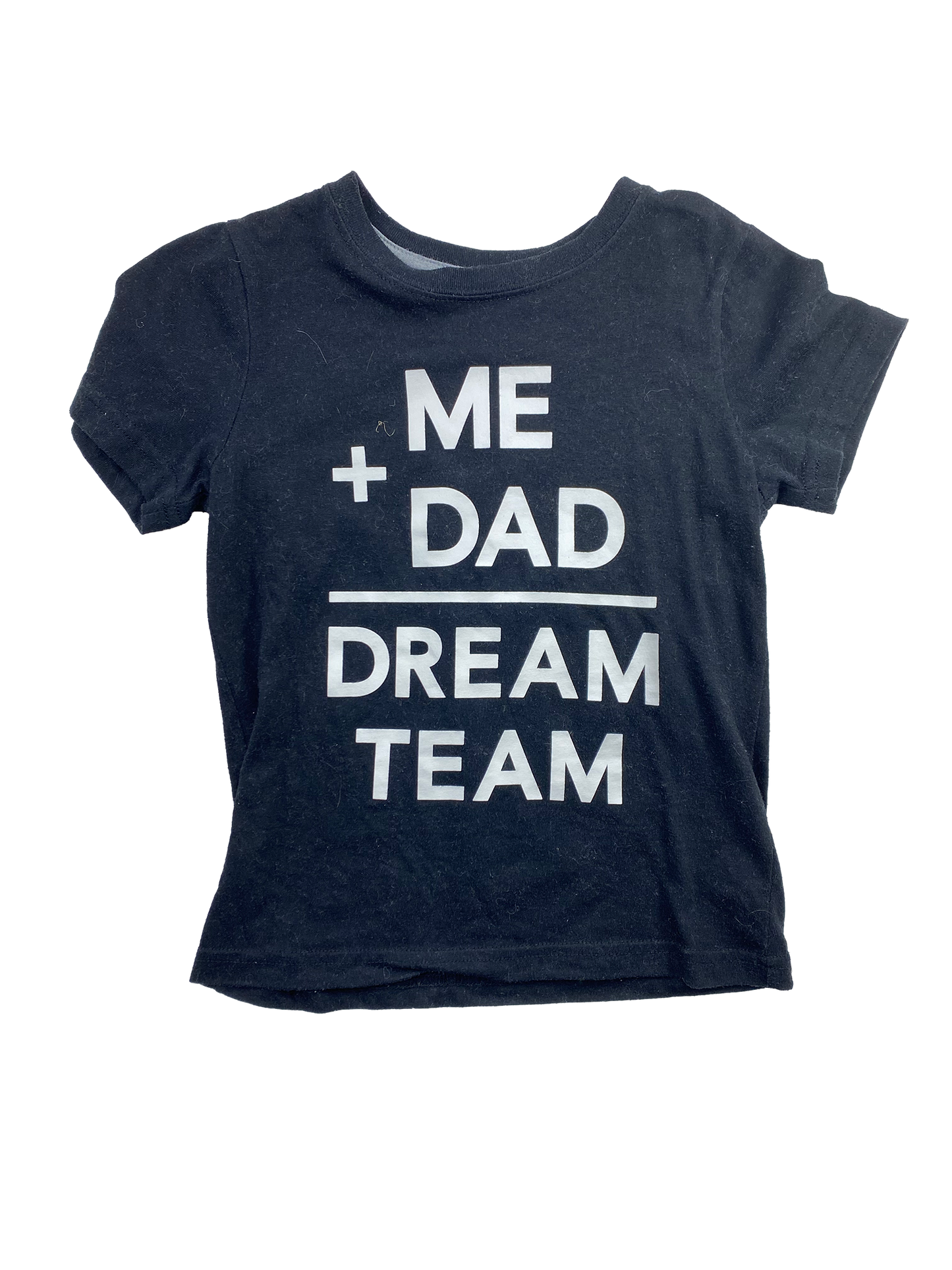 Okie Dokie Black T-Shirt "Me + Dad = Dream Team" 4T