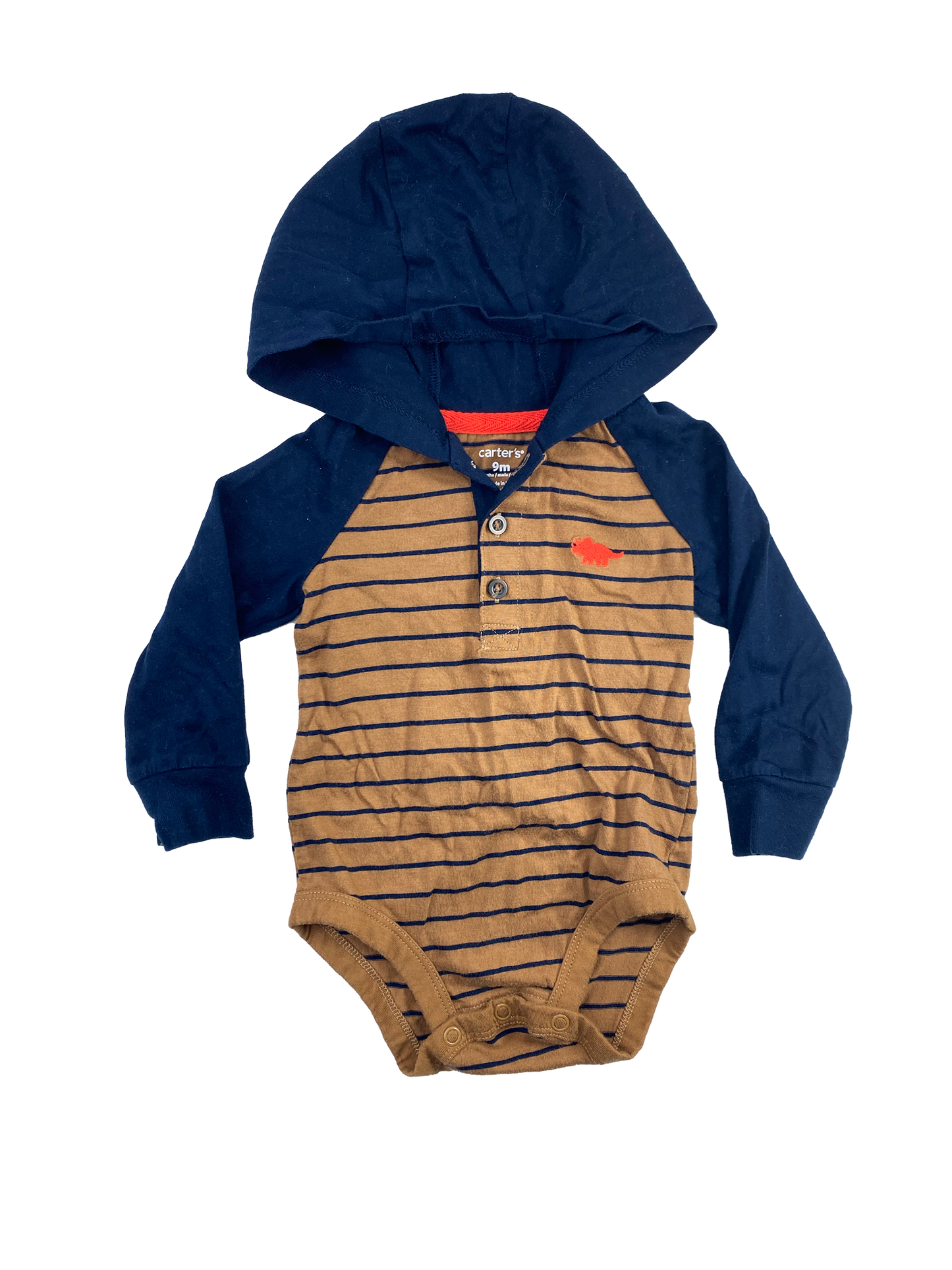 Carter's Brown Striped Onesie with Hood - Various Sizes