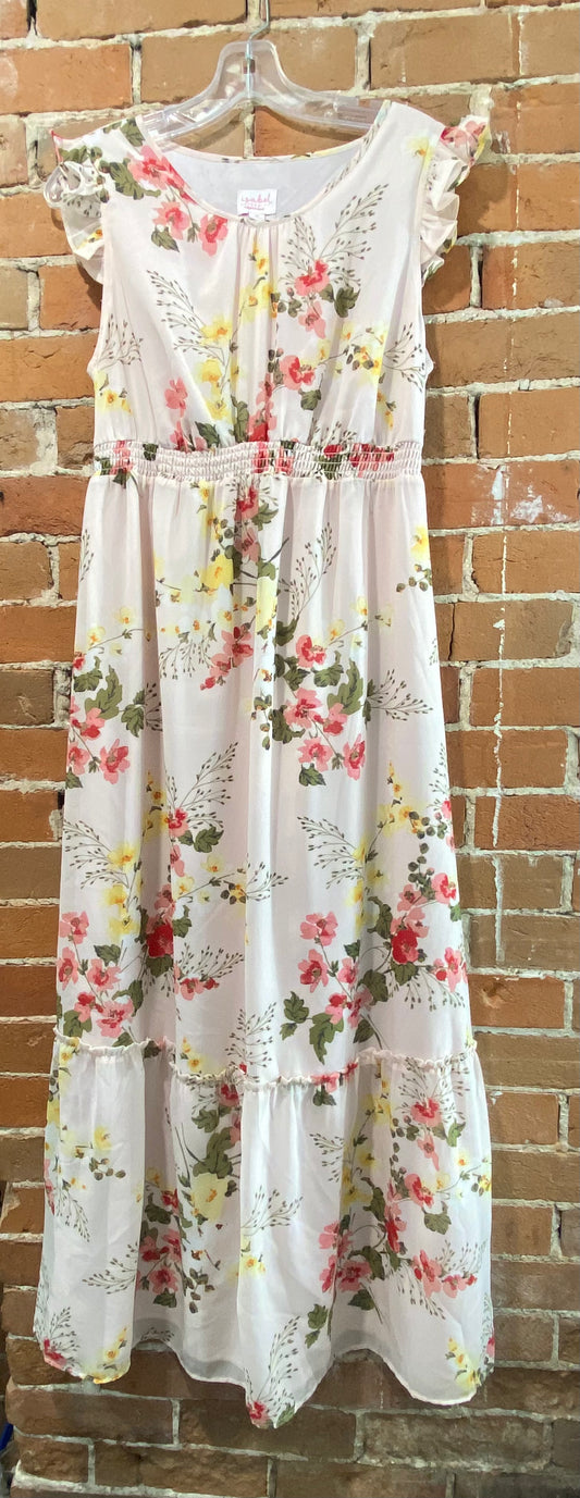 Isabel Pink Maternity Dress with Flowers M