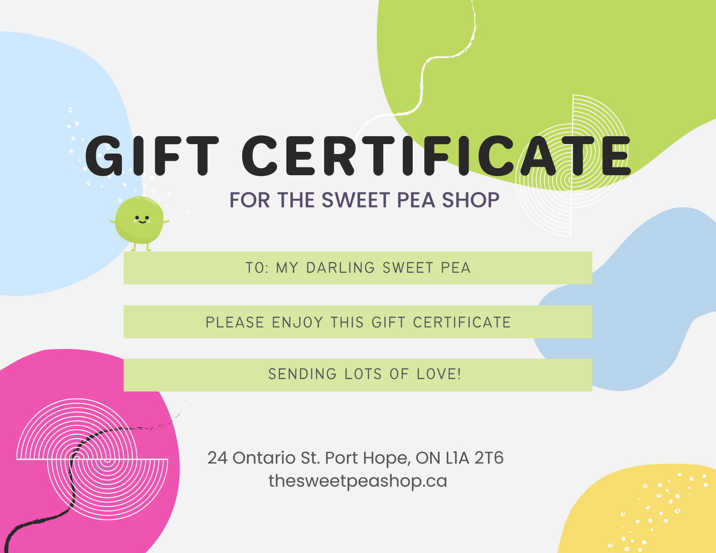 The Sweet Pea Shop Gift Card
