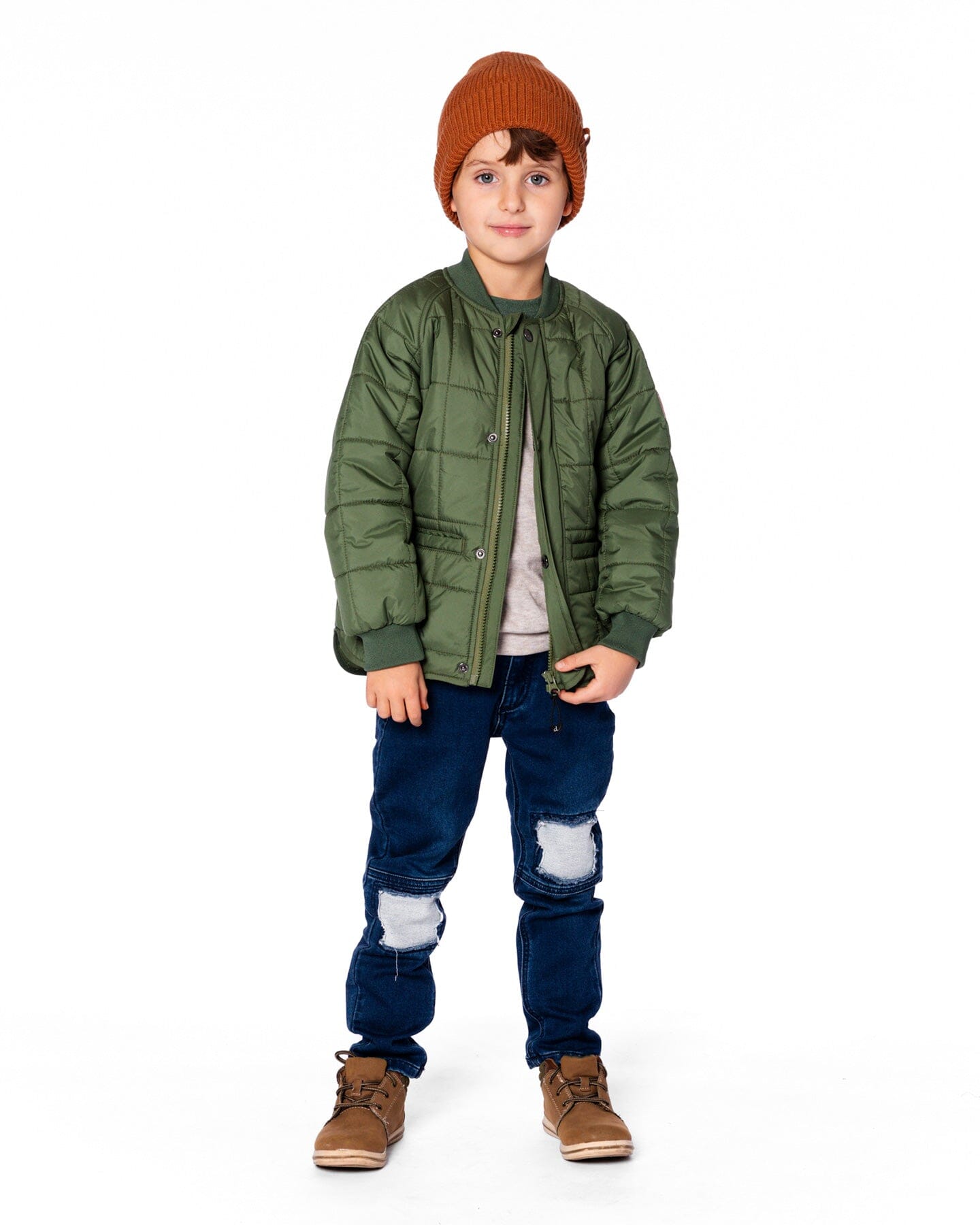 Quilted Mid-Season Jacket Khaki