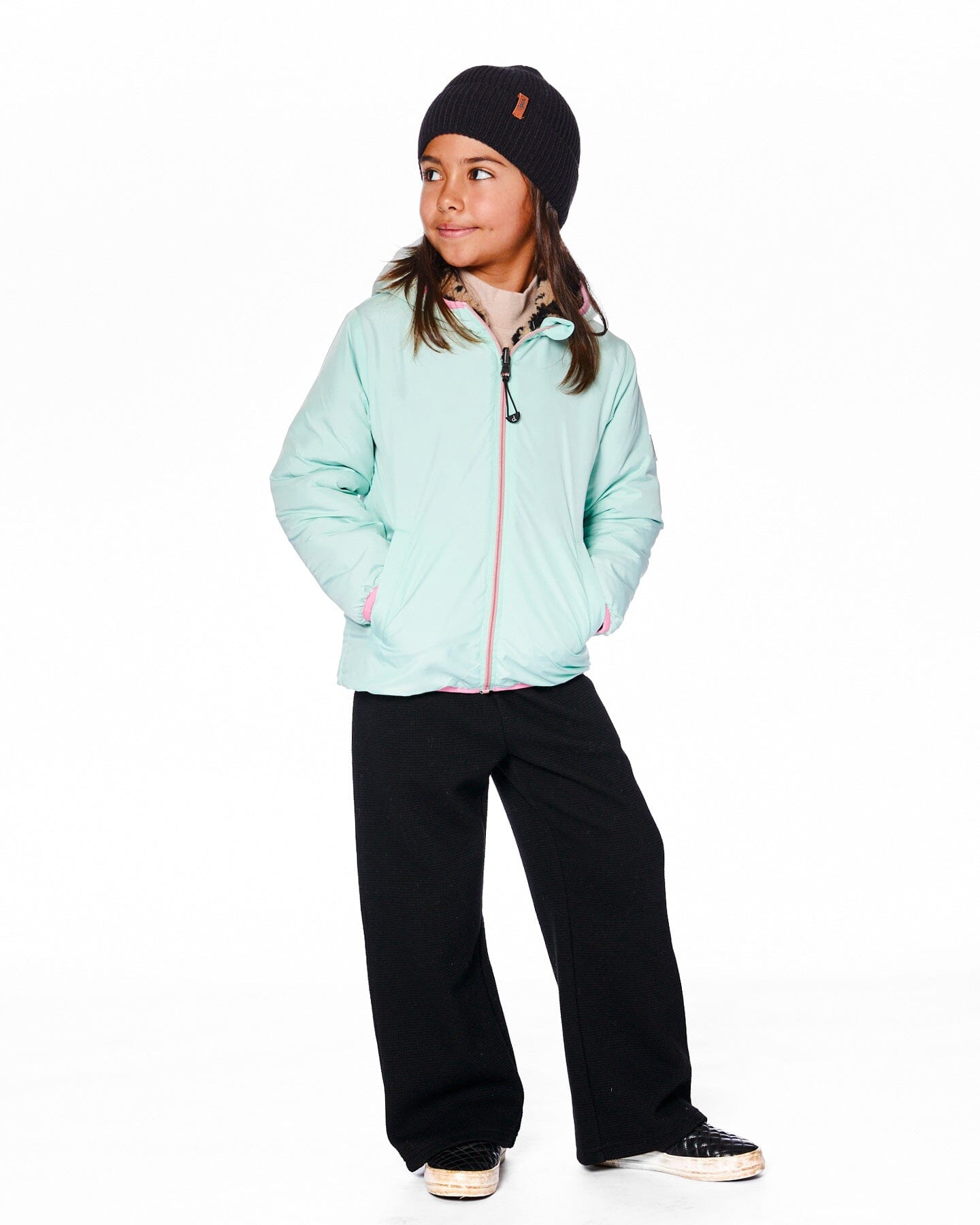 Reversible Mid-Season Sherpa Jacket Leopard