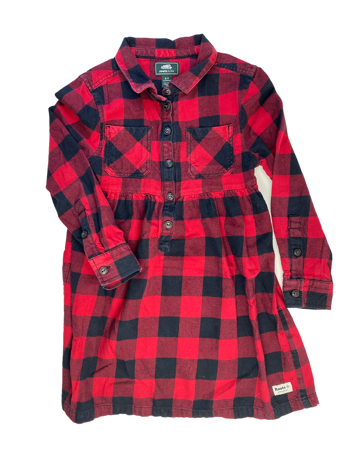 Roots Buffalo Plaid Dress 5-6